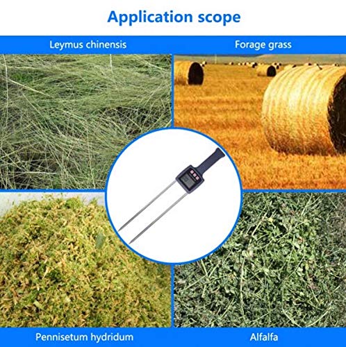 TK100H Portable Hay Moisture Meter - Digital Grain & Forage Tester for Straw, Bran, Grass, Fiber - Ideal for Farming, Agriculture & Feed Quality Control
