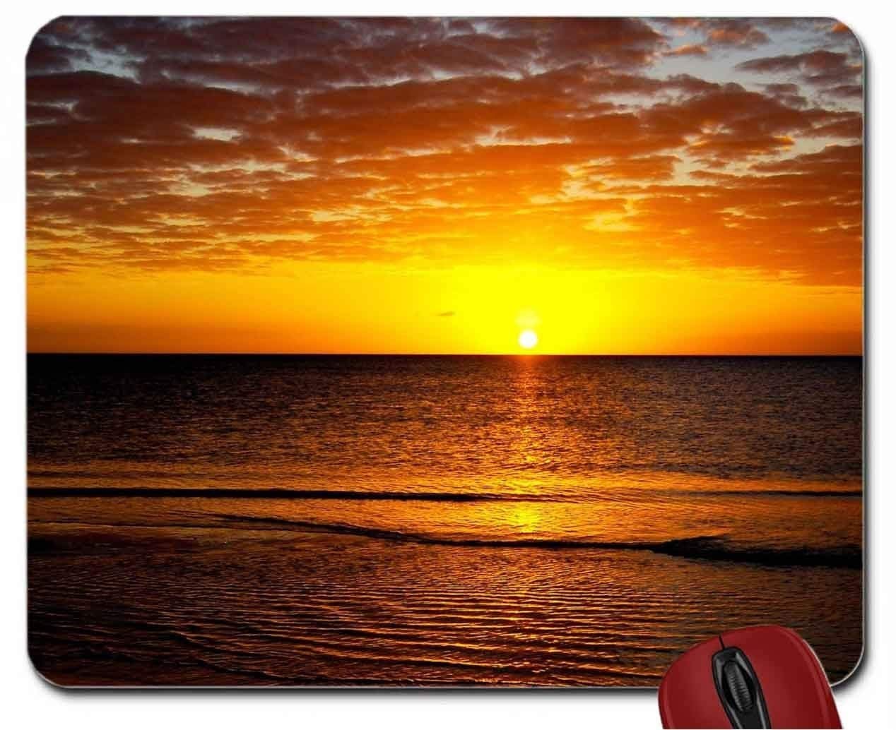 Wonderful Ocean Sunset Mouse Pad - Non-Slip Computer Mousepad for Gaming & Office Work - Perfect for PC, Laptop & Desktop Use