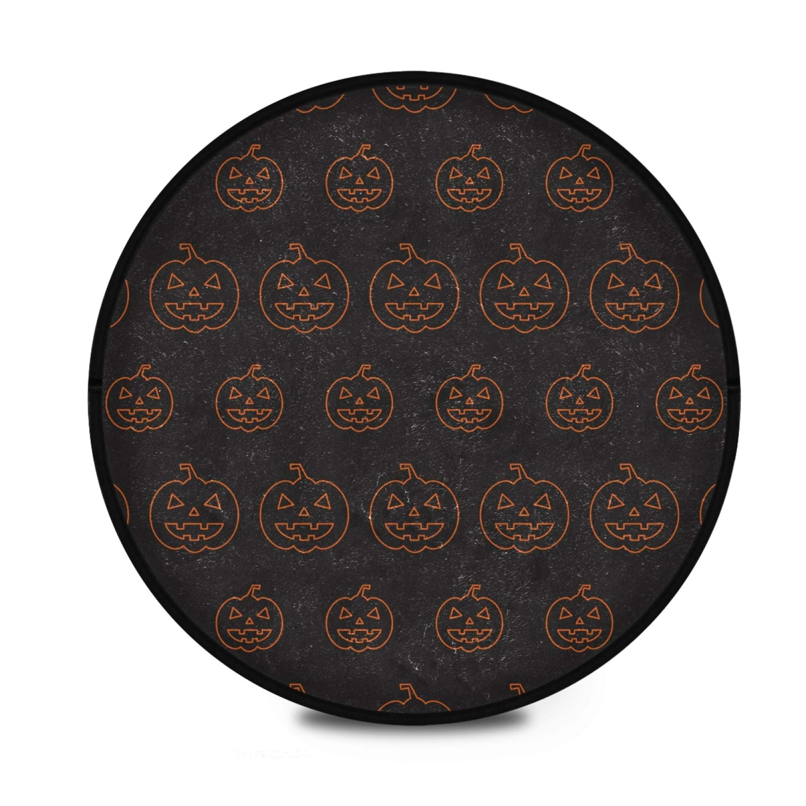 KFBE Halloween Pumpkin Round Non-Slip Doormat - Washable Fall Decor Rug for Playroom, Living Room, Yoga & Entryway - Festive Floor Mat Carpet (2080560)