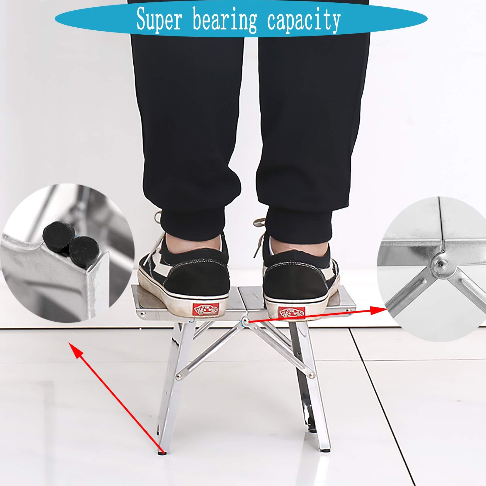 Portable Folding Stainless Steel Camping Stool - Lightweight Outdoor Foldable Chair for Camping, Hiking, Travel, Beach, Picnic, Fishing & Backpacking | Compact & Durable Design for Outdoor Adventures