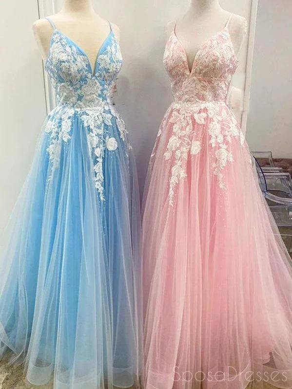 Elegant A-Line Tulle Applique Long Prom Dress for Sweet 16 & Formal Events - Perfect for Homecoming, Quinceañera & Evening Parties (Style #12516)