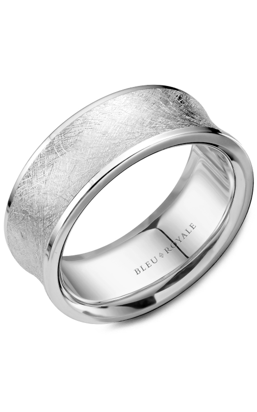 Bleu Royale Men's Wedding Band RYL 053W8 - 14K White Gold Classic Comfort Fit Ring for Grooms & Brides - Perfect for Weddings, Anniversaries & Special Occasions