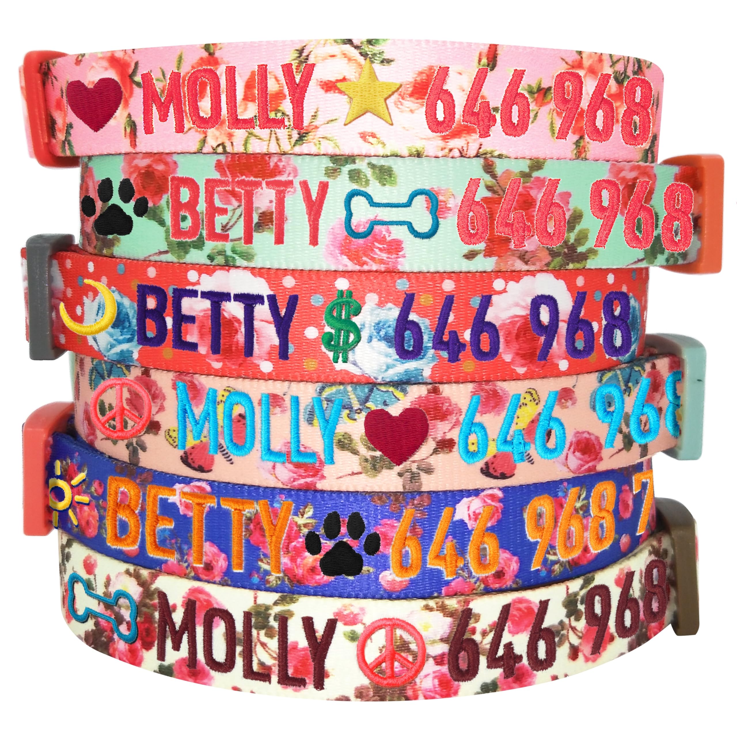 Personalized Martingale Safety Training Dog Collar for Large Dogs - Adjustable Blueberry Pet Collar with Custom Embroidered Pet Name & Phone Number | Ivory Large Size | Perfect for Training, Walks & Outdoor Adventures