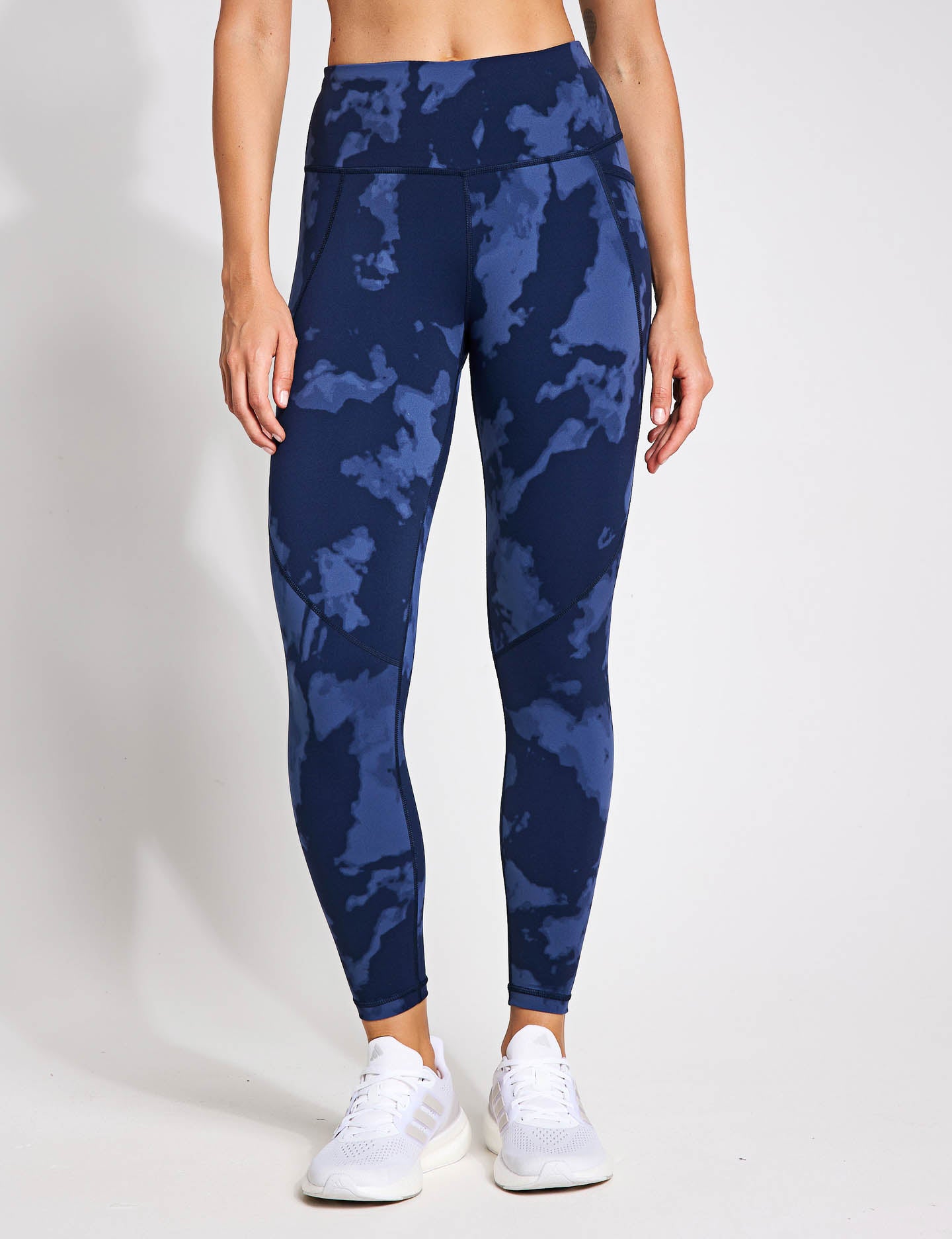Power 7/8 Gym Leggings for Women - Blue Fade Print High Waist Workout Yoga Pants - Perfect for Running, Training & Fitness