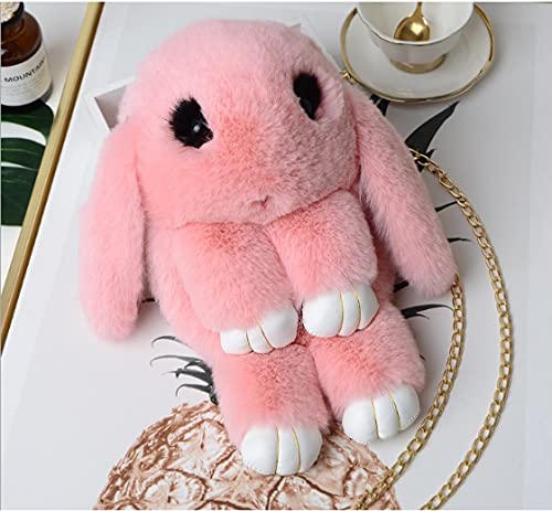 MM RETAILS Bunny Rabbit Soft Sling Bag - Cute Plush Rabbit Crossbody Purse with Chain, Girls' Travel Shoulder Bag (Multicolor) | Perfect for School, Shopping & Casual Outings