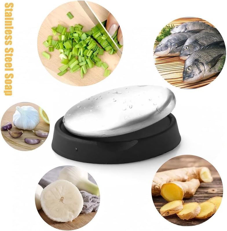 PARVY® Stainless Steel Soap - Odor Eliminator for Hands | Removes Onion, Garlic & Fish Smells | Kitchen & Cooking Essential (1 Pack)