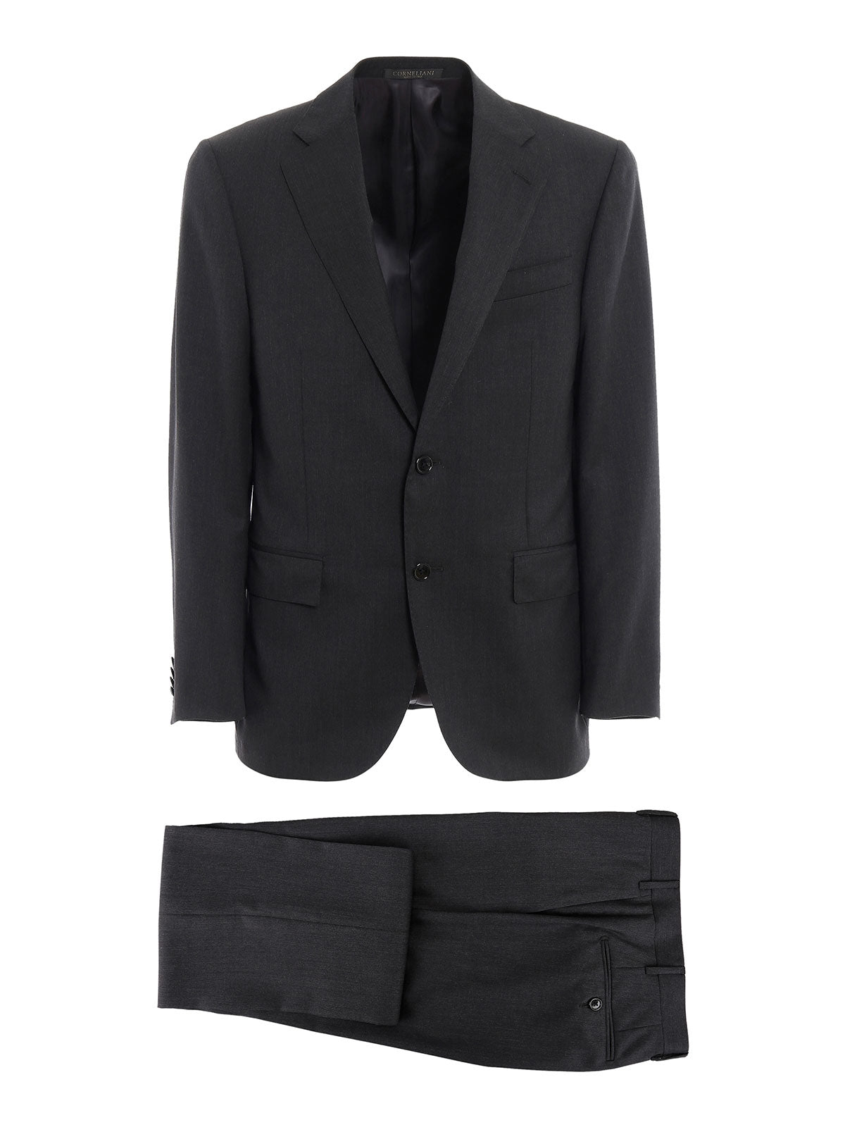 Premium CORNELIANI Academy Wool Suit for Men - Dark Grey Business Formal Wear | Perfect for Office, Interviews & Special Occasions