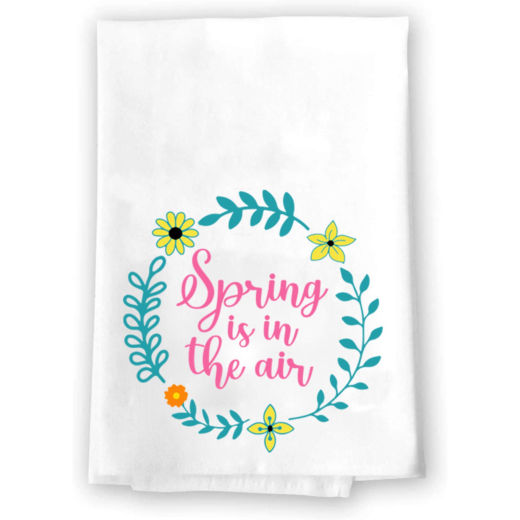 Easter Floral Hand Towel Set for Kitchen & Bath - Orange Pink Green Spring Summer Garden Theme - Home Decor Gift for Housewarming, Hostess, Bridal Shower (Perfect for Farmhouse, Cottage & Vintage Style Decor)