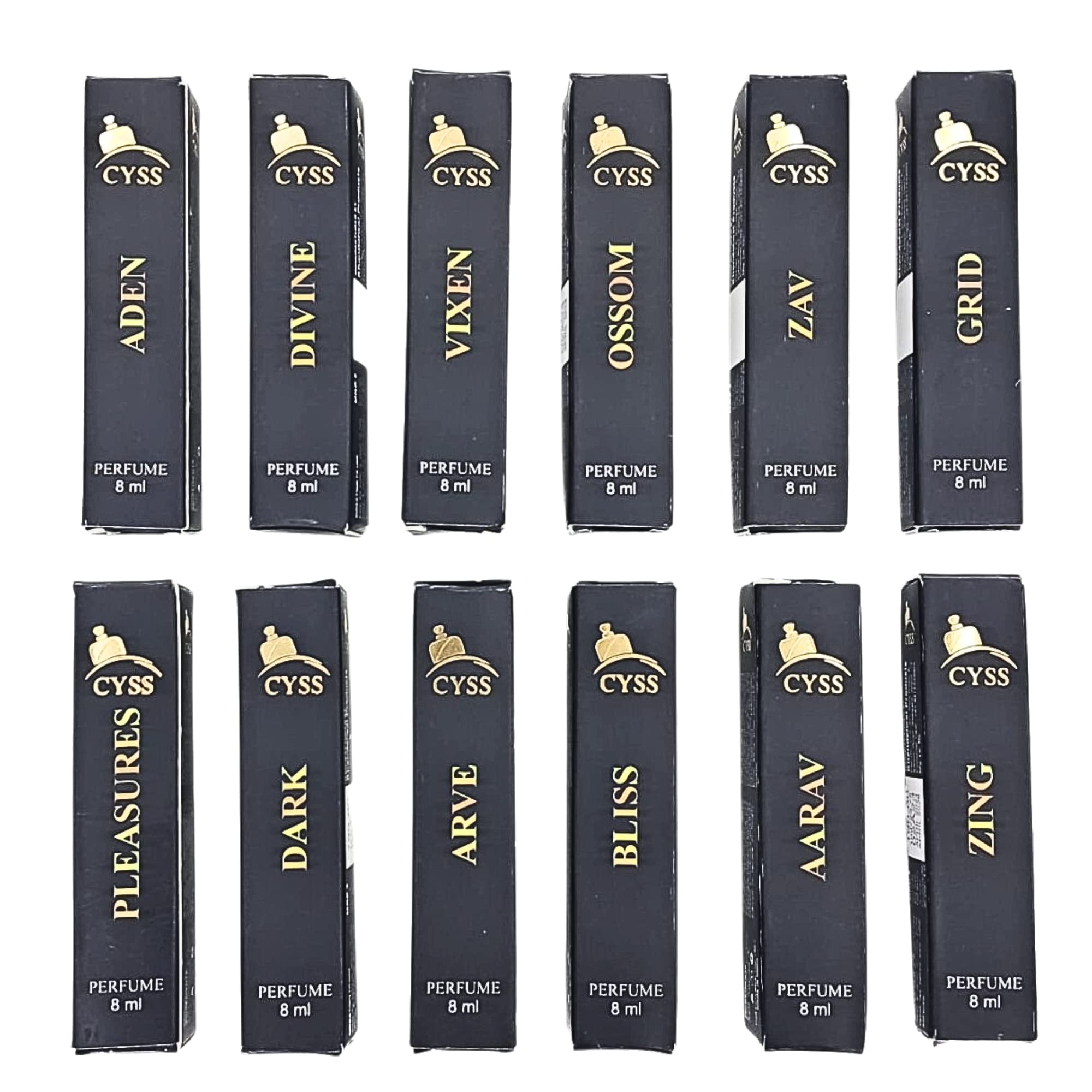 CYSS Premium Body Perfume Spray Set - 8ML X 12 Vials Gift Box | Long-Lasting Fragrance for Women & Men | Perfect for Travel, Gym, Office & Daily Use