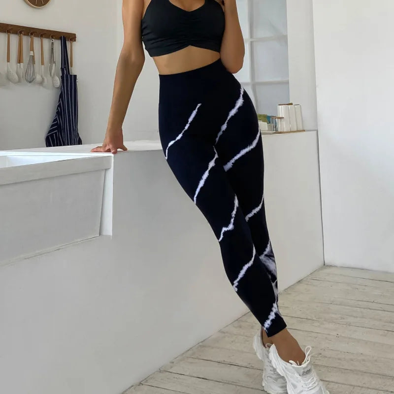 Seamless Tie Dye Leggings for Women - High Waist Yoga Pants with Push Up Effect, Sexy Workout Leggings for Gym, Running & Fitness | Perfect for Yoga, Pilates & Lounge Wear