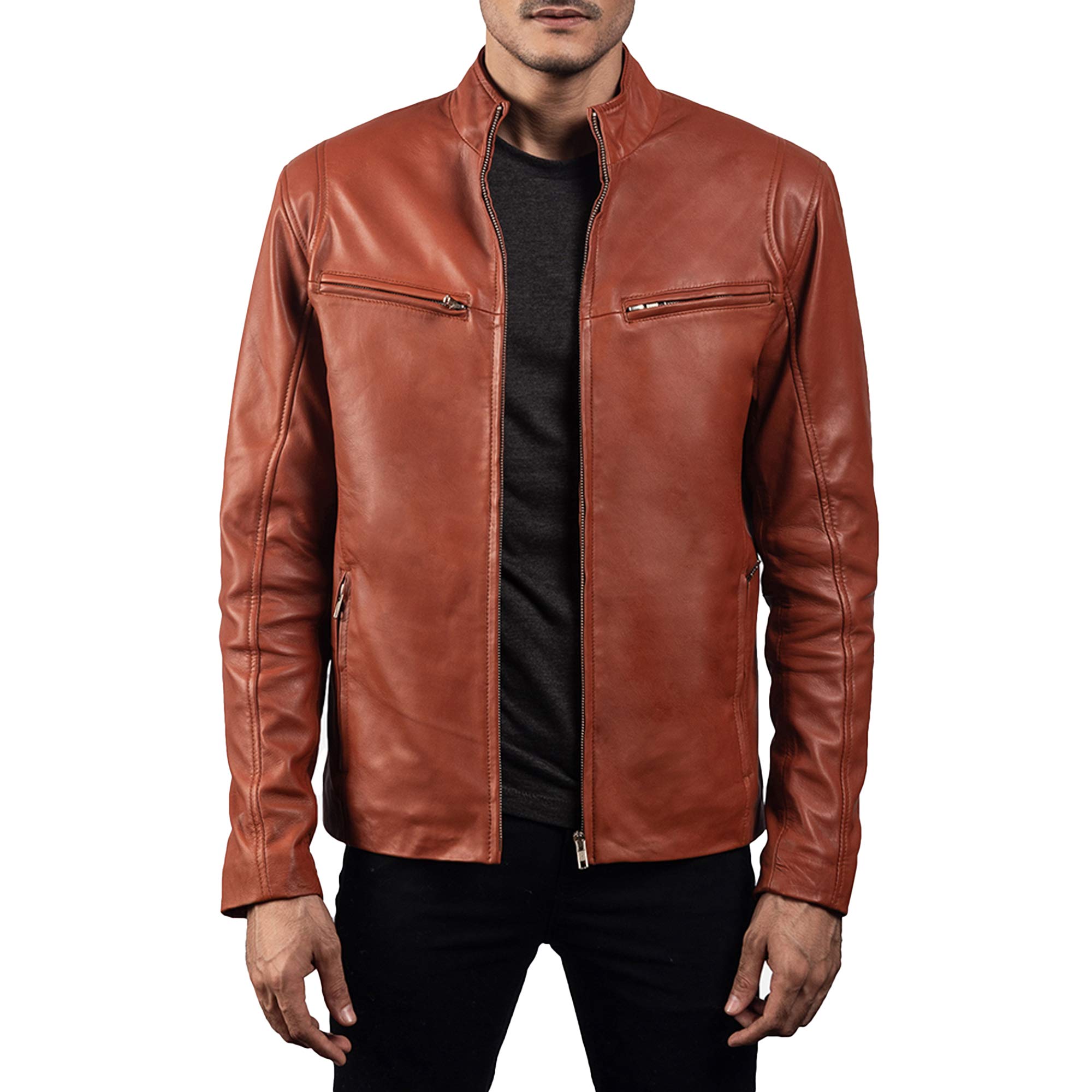 Premium Genuine Leather Jackets for Men - Black & Brown Biker & Cafe Racer Style | Durable Motorcycle Jacket for Riding, Casual Wear & Outdoor Adventures