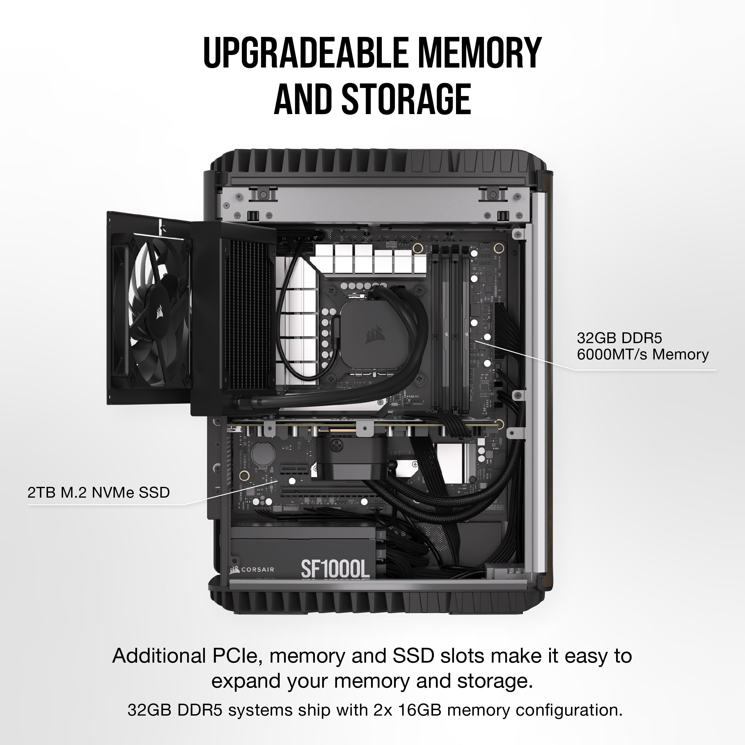 CORSAIR ONE i500 High-Performance Gaming PC - Intel® Core™ i9 14900K Liquid Cooled CPU & NVIDIA® GeForce RTX™ 4080 Super GPU - 32GB DDR5 RAM - 2TB NVMe SSD - Wood Dark Finish - Perfect for 4K Gaming, VR, and Content Creation