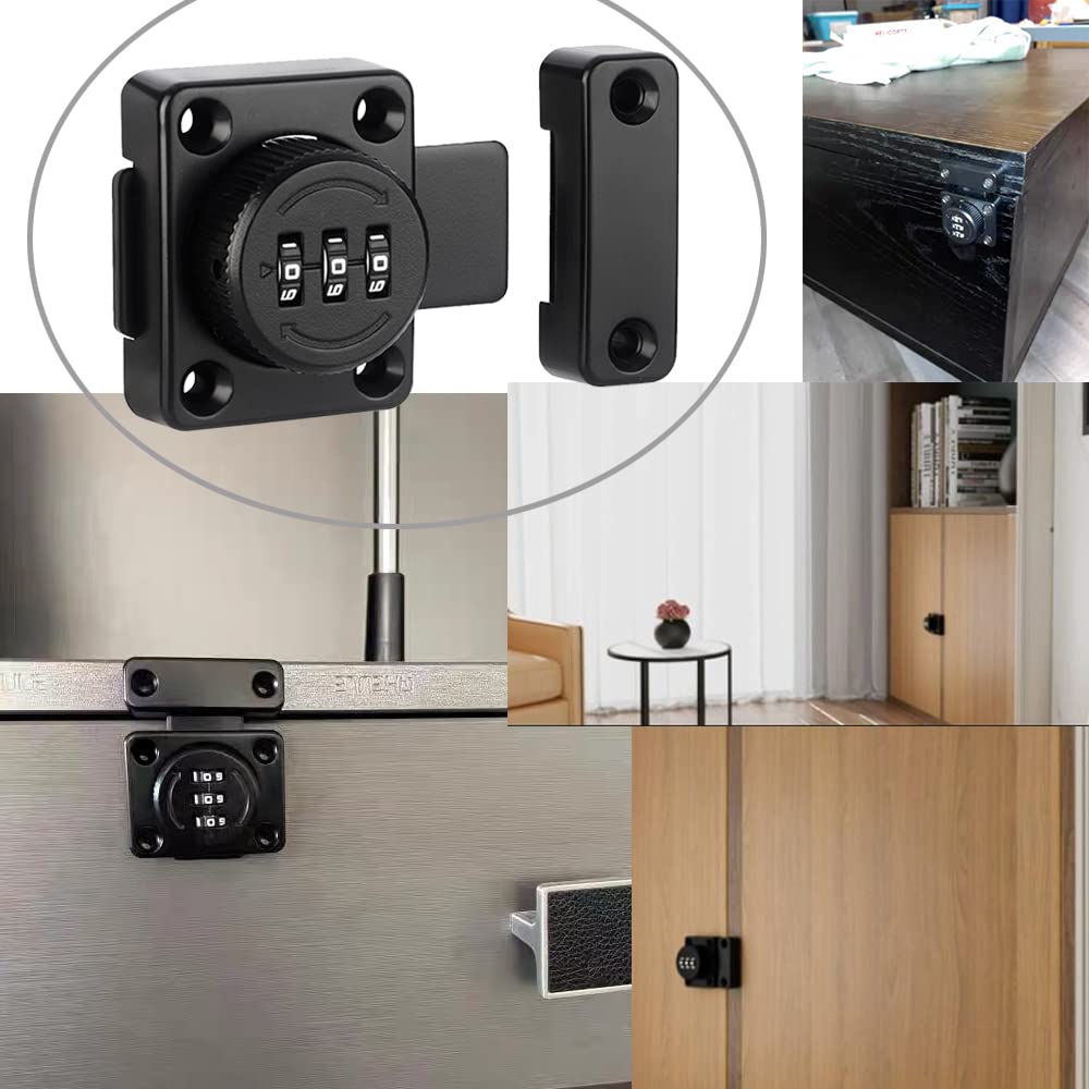 Keyless Combination Lock Bolt for Cabinet Door - 3-Digit Code Security Lock for File Cabinets, Safes & Drawers | Protect Valuables, Confidential Documents & Personal Privacy | Ideal for Home, Office & Storage Security