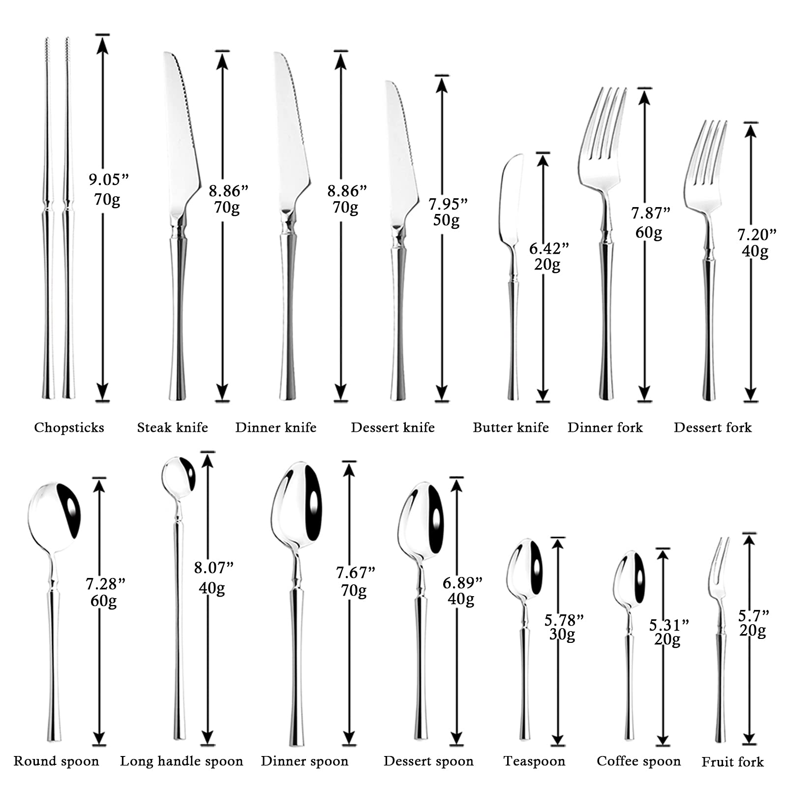 JASHII Set of 4 Stainless Steel Dessert Forks - 5.7 Inch Mini Salad & Fruit Forks for Cake, Appetizers, Cocktails - Perfect for Home, Party, Travel & Picnics (304 Stainless Steel)