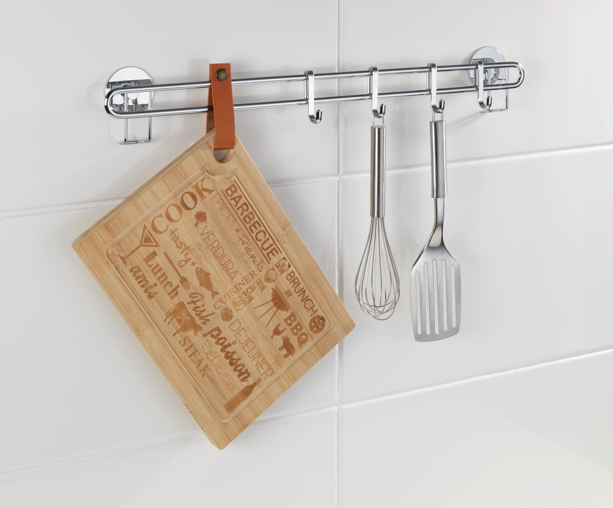 Premium WENKO Wooden Steak Cutting Board with Juice Groove - Large Kitchen Chopping Block for Meat, Vegetables & Fruits | Non-Slip, Easy to Clean | Perfect for Grilling, BBQ & Food Prep