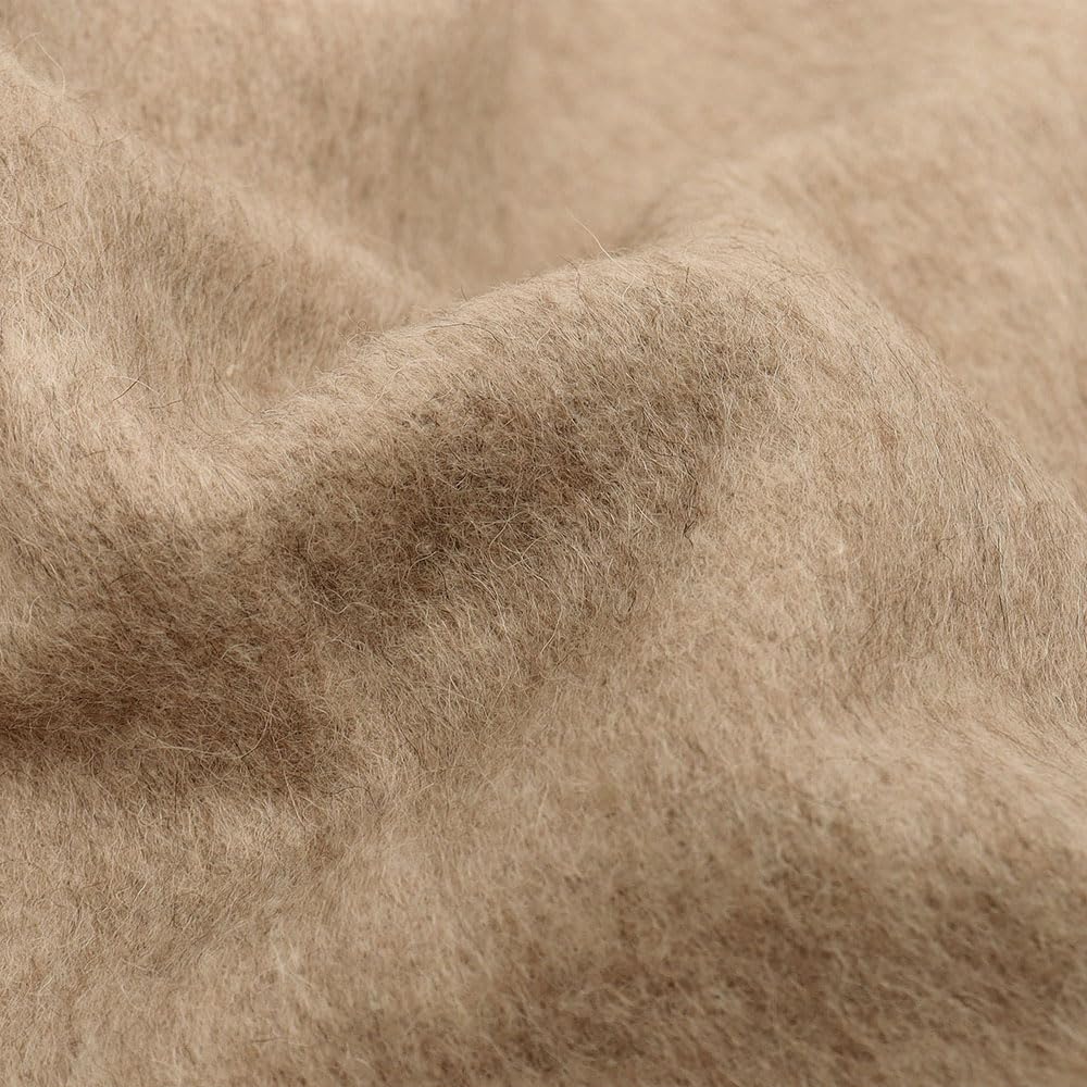 Premium Thick Alpaca Wool Blanket - Heavyweight Warm Soft Peruvian Throw - Twin Size Solid Beige - Perfect for Camping, Outdoors, Indoors & Cozy Home Decor