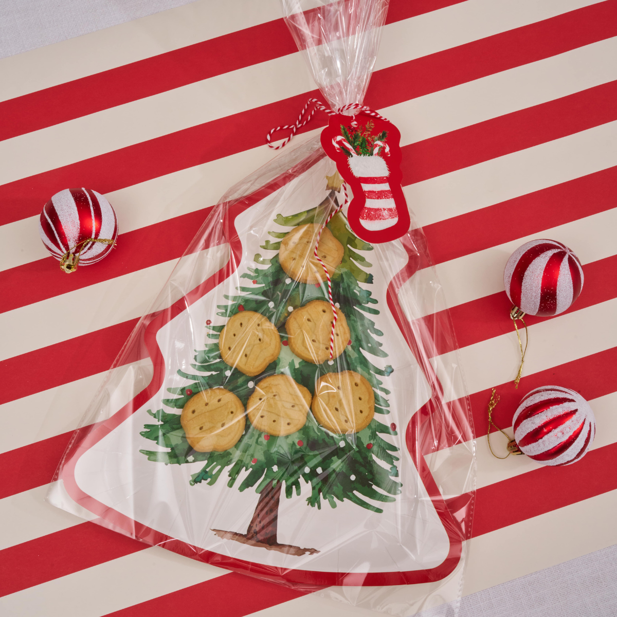 Christmas Cookie Tray Gift Set with Tree Design - 6 Piece Baking Kit for Holiday Gifting & Cookie Exchange Parties