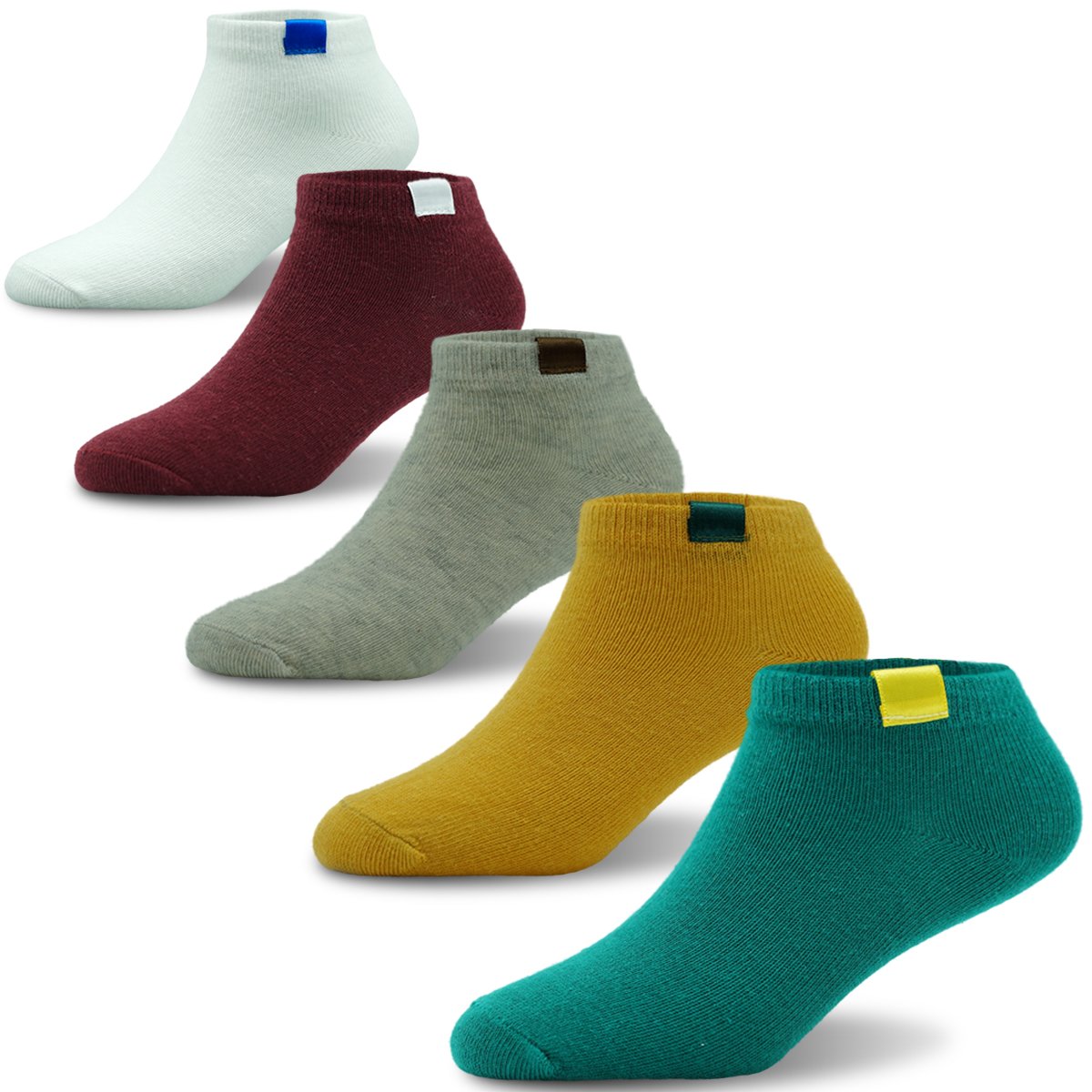 Breathable Boys Low Cut Cotton Athletic Socks 5-Pack - Comfortable Kids Sports Socks for Running, Basketball & Everyday Wear