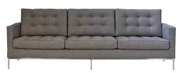 Florence Knoll Three-Seat Sofa - Mid-Century Modern Upholstered Couch for Living Room, Office & Lounge - Durable Fabric & Stylish Design