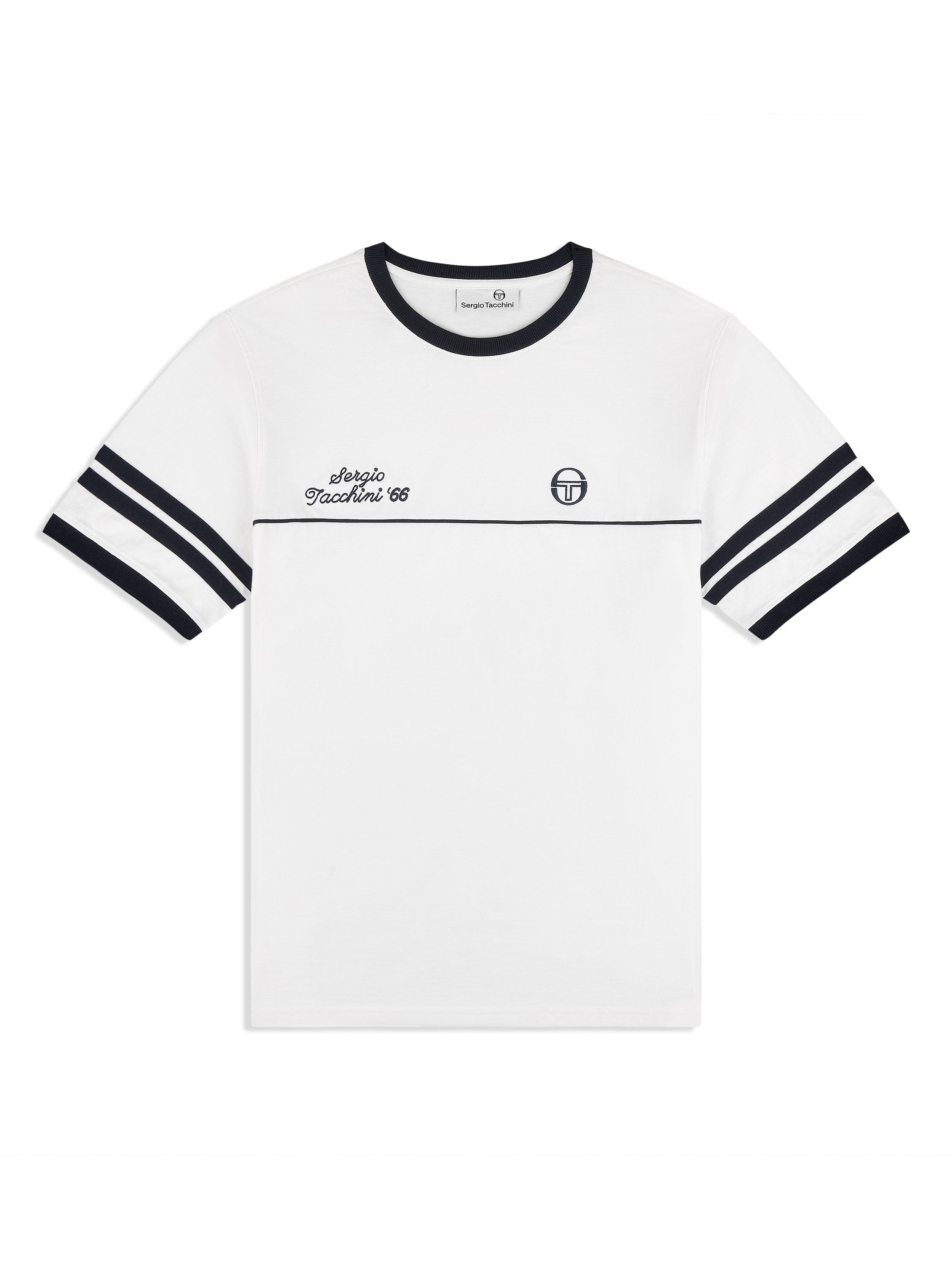 Orion Davis Ringer Tee - Classic White & Maritime Blue Vintage Style T-Shirt for Men | Casual Wear, Street Fashion & Retro Outfits