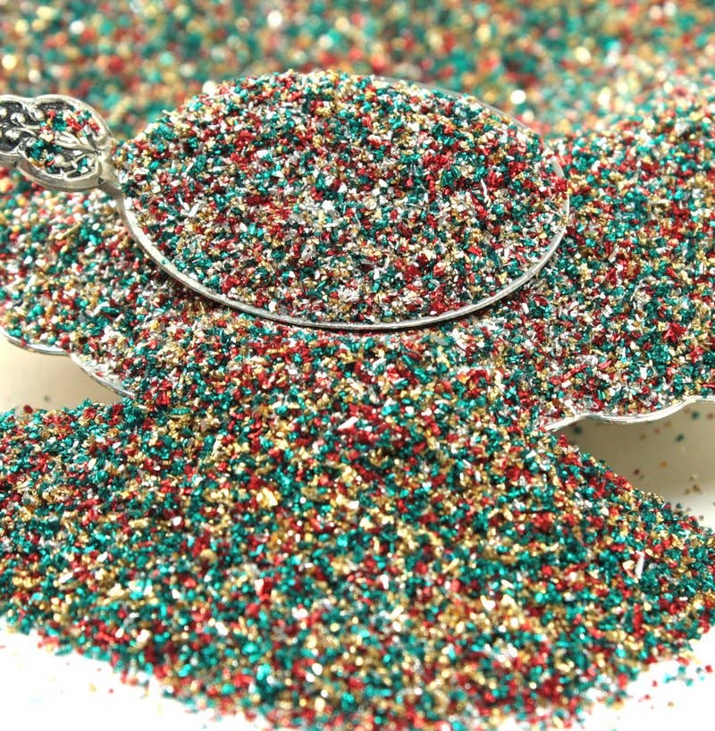 Premium Holiday Blend Glitter - Custom Mixed German Glass Glitter for DIY Crafts, Christmas Decorations & Gift Wrapping | Sparkling Festive Glitter for Holiday Projects