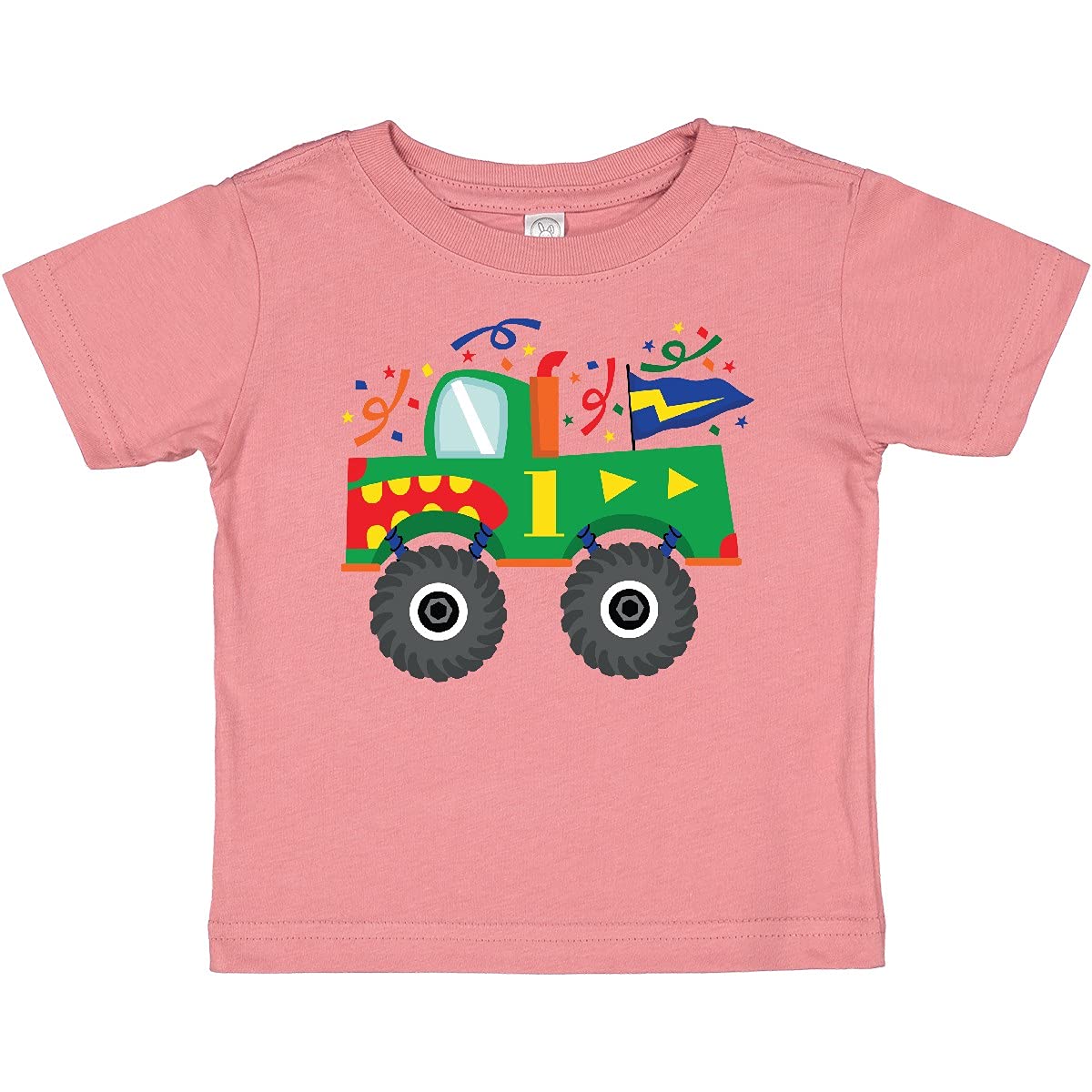 1st Birthday Monster Truck Baby T-Shirt - Cute Toddler Boy Outfit for Birthday Party & Photo Shoots | Inktastic Soft Cotton Tee