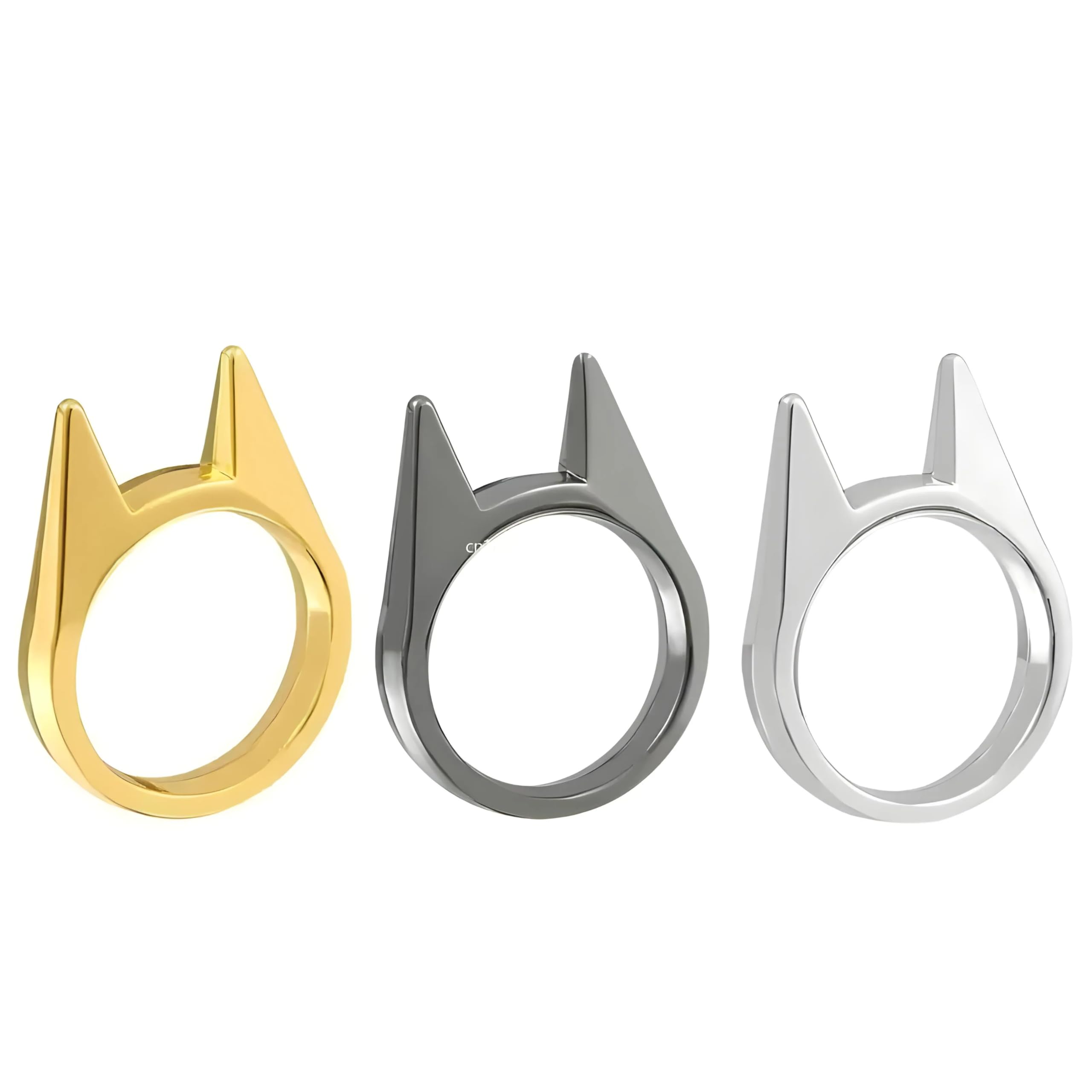 Stylish Unisex Cat Ear Knuckle Rings - Trendy Colorful Metal Jewelry for Women & Men - Perfect for Cosplay, Halloween, and Gothic Fashion Accessories