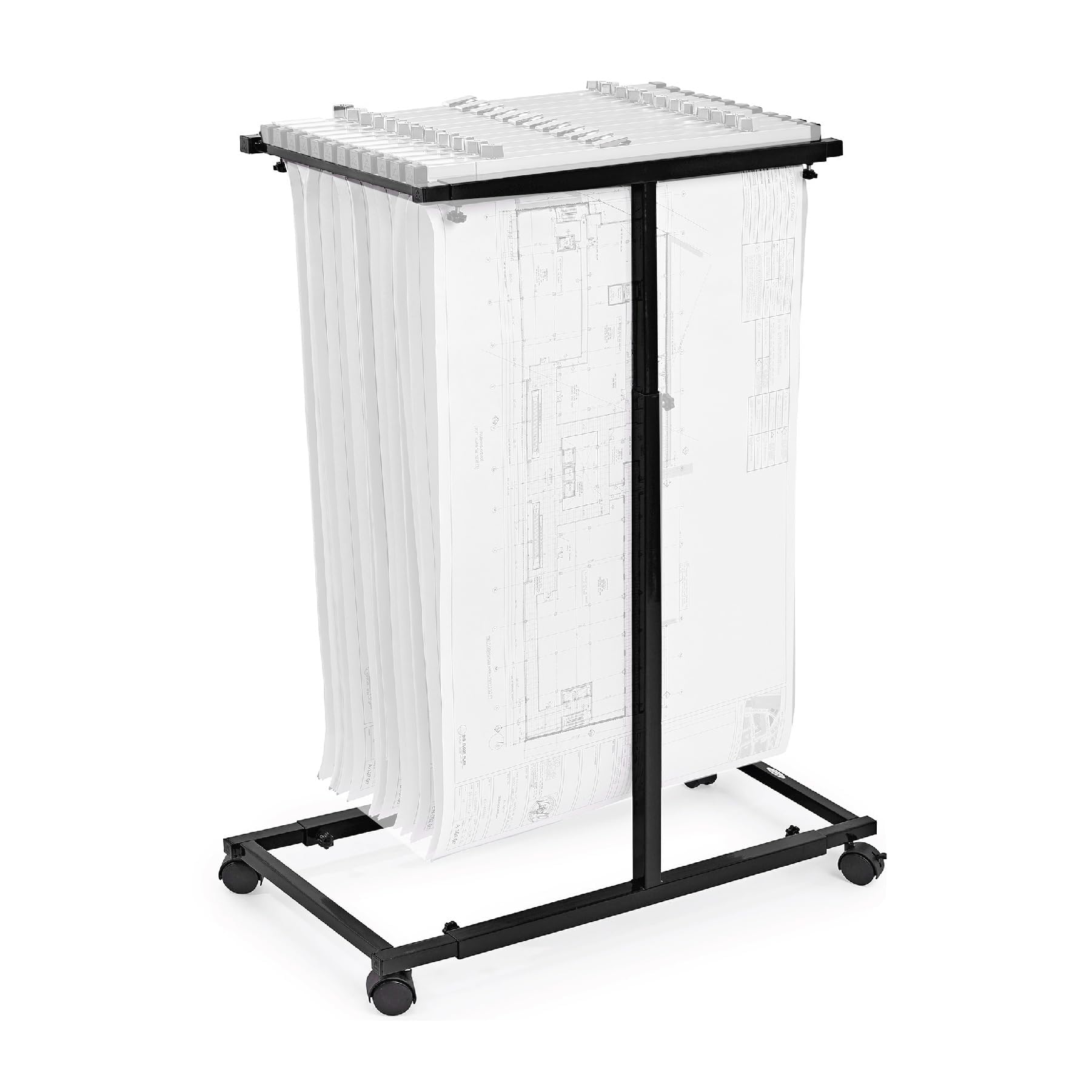 Adir Mobile Blueprint Holder - Adjustable Blueprint Storage Organizer & Construction Plan Rack for Jobsite, Office, and Home Use - Perfect for Architects, Engineers, and Contractors (Without Clamps)