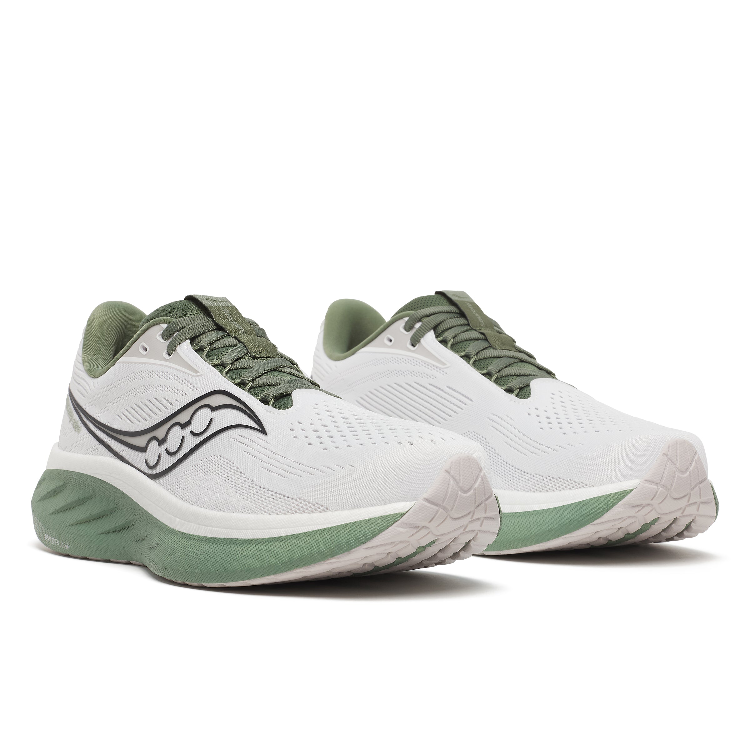 Men's Ride 18 Running Shoes - White/Olivine Color - Lightweight & Cushioned for Jogging, Gym Workouts & Daily Wear