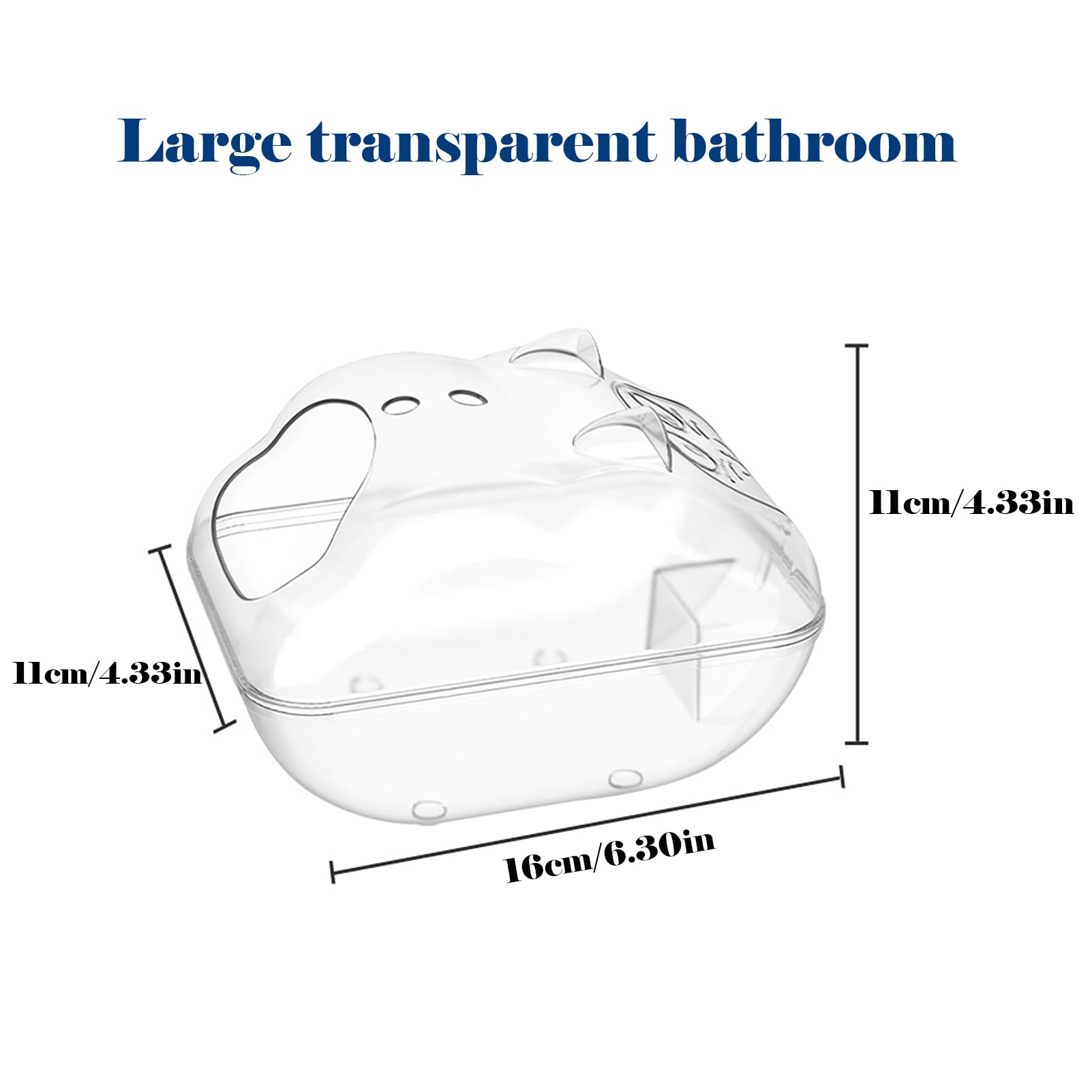 Premium Hamster Sand Bath Container - Large Hamster Bathtub with Cleaning Spoon | Dwarf Hamster & Gerbil Bathroom Box | Small Animal Cleaning & Habitat Decoration | Perfect for Cage Accessories & Pet Grooming
