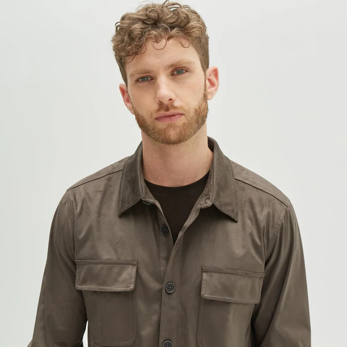 Premium Robert Barakett Suede Shirt Jacket for Men - Soft & Stylish Casual Wear - Perfect for Fall & Winter Outfits