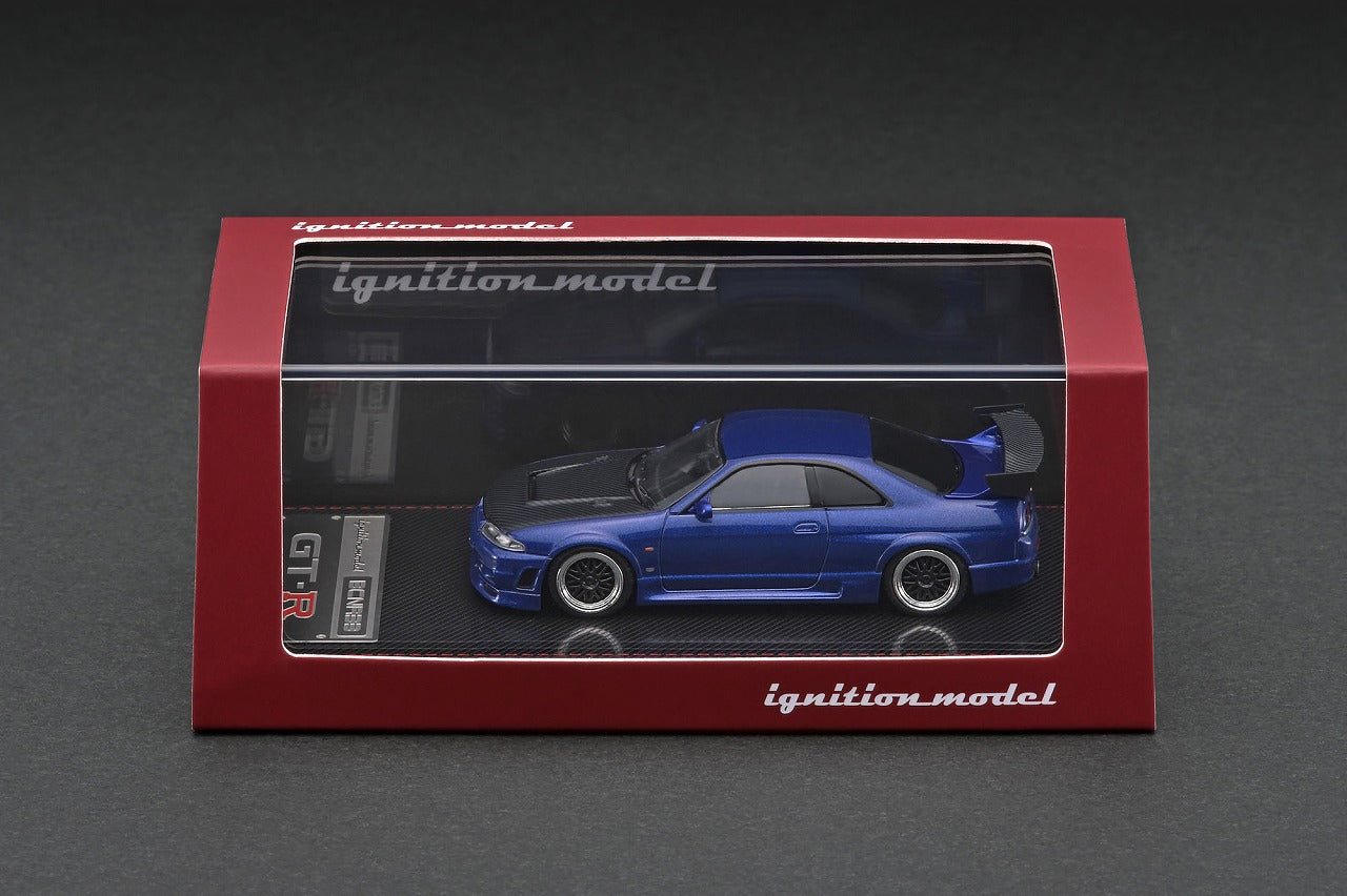 1:64 Nissan Skyline GT-R R33 Blue Metallic Diecast Model Car - Collectible Toy for Display, Racing Enthusiasts & Car Lovers - Perfect for Home Decor, Office Display & Gift Giving
