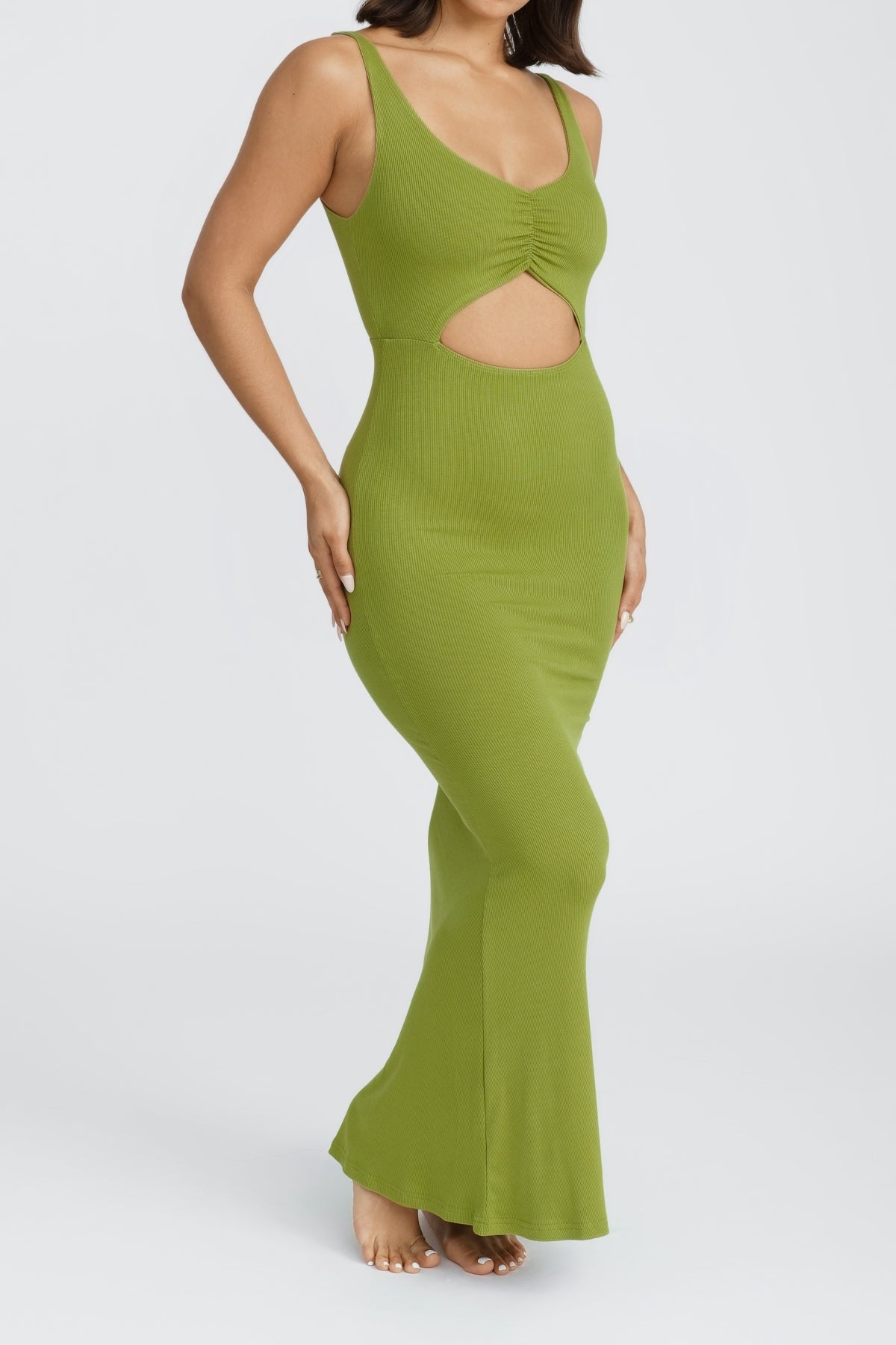 Reily Maxi Dress - Flowy Long Summer Dress in Moss Green | Perfect for Beach, Vacation & Casual Outings