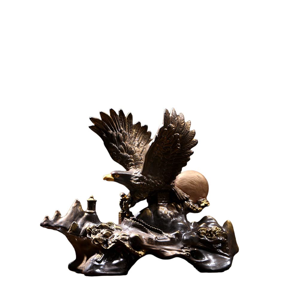 Golden Eagle Statue - Modern Office & Home Decor, Feng Shui Animal Figurine for Desk & Shelf Display - Perfect for Office, Living Room & Study Decorations