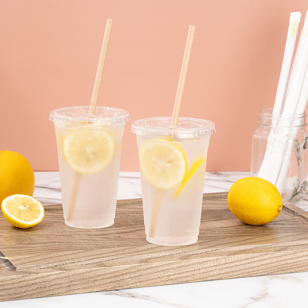100 Premium 10 Inch Eco-Friendly Kraft Paper Straws for Restaurants & Cold Drinks - Durable, Sturdy & Biodegradable Drinking Straws for Smoothies, Iced Coffee & Bubble Tea