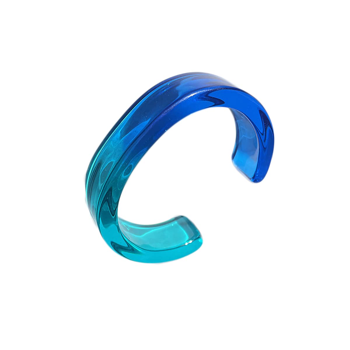 Lightweight Colorful Acrylic Resin Open Cuff Bracelet - Chunky & Thin Style Transparent Bangle for Women & Girls - Fashion Jewelry for Casual Wear, Parties & Everyday Accessories