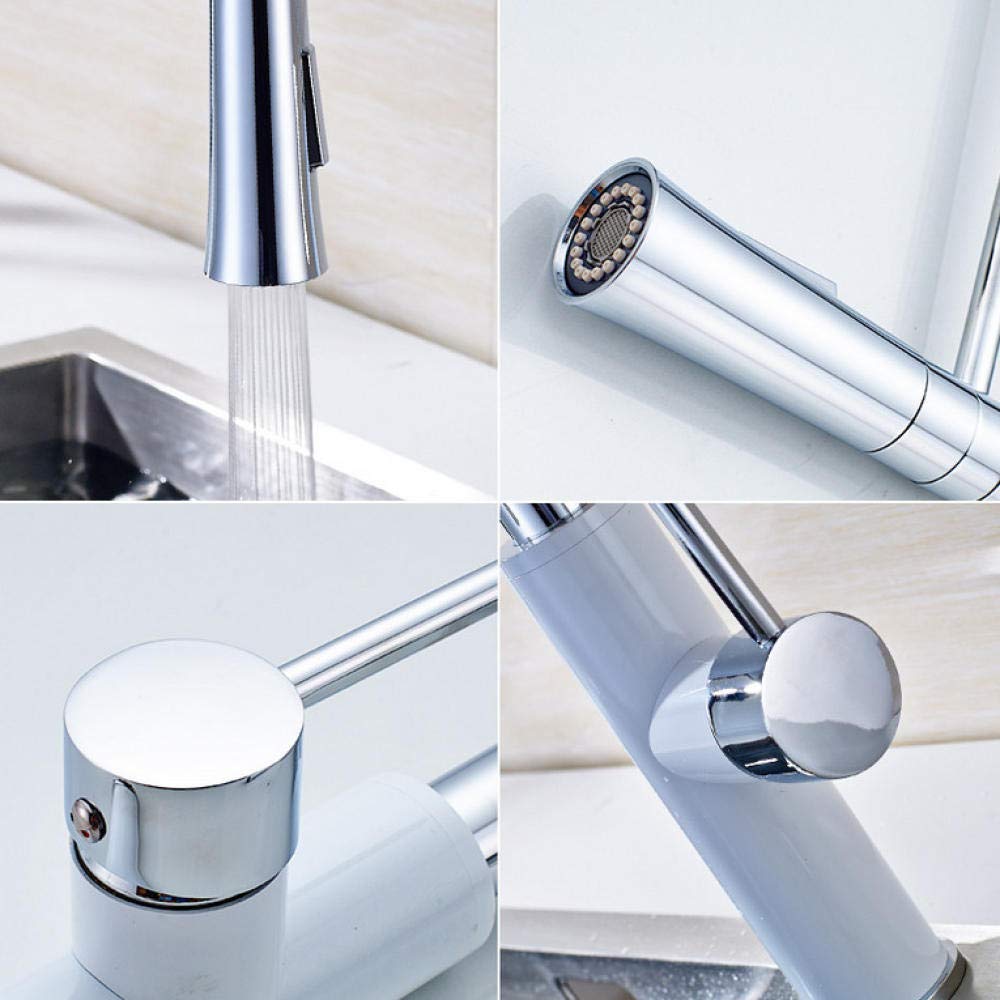 Black Pull Down Kitchen Sink Faucet - High Arc Swan Neck Design with Sprayer, Single Handle Mixer Tap for Modern Home Kitchen - Perfect for Washing Dishes, Filling Pots & Cleaning Vegetables