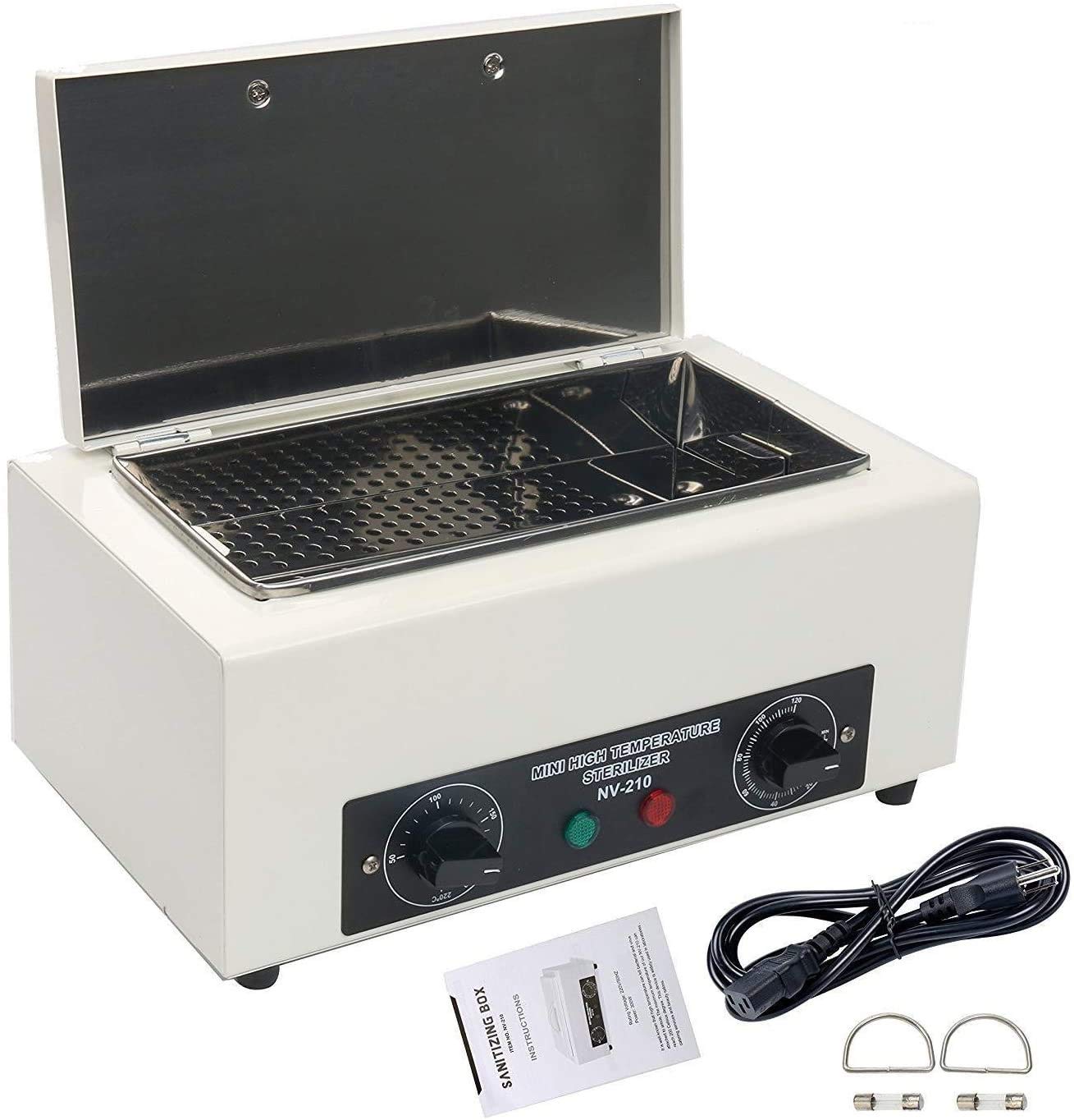 NSKI 1.5L Mini Autoclave Sterilizer - High Temperature Dry Heat Cabinet with Digital Timer for SPA Salon, Nail Salon, Tattoo & Beauty Tools (Perfect for Disinfecting Metal Instruments)