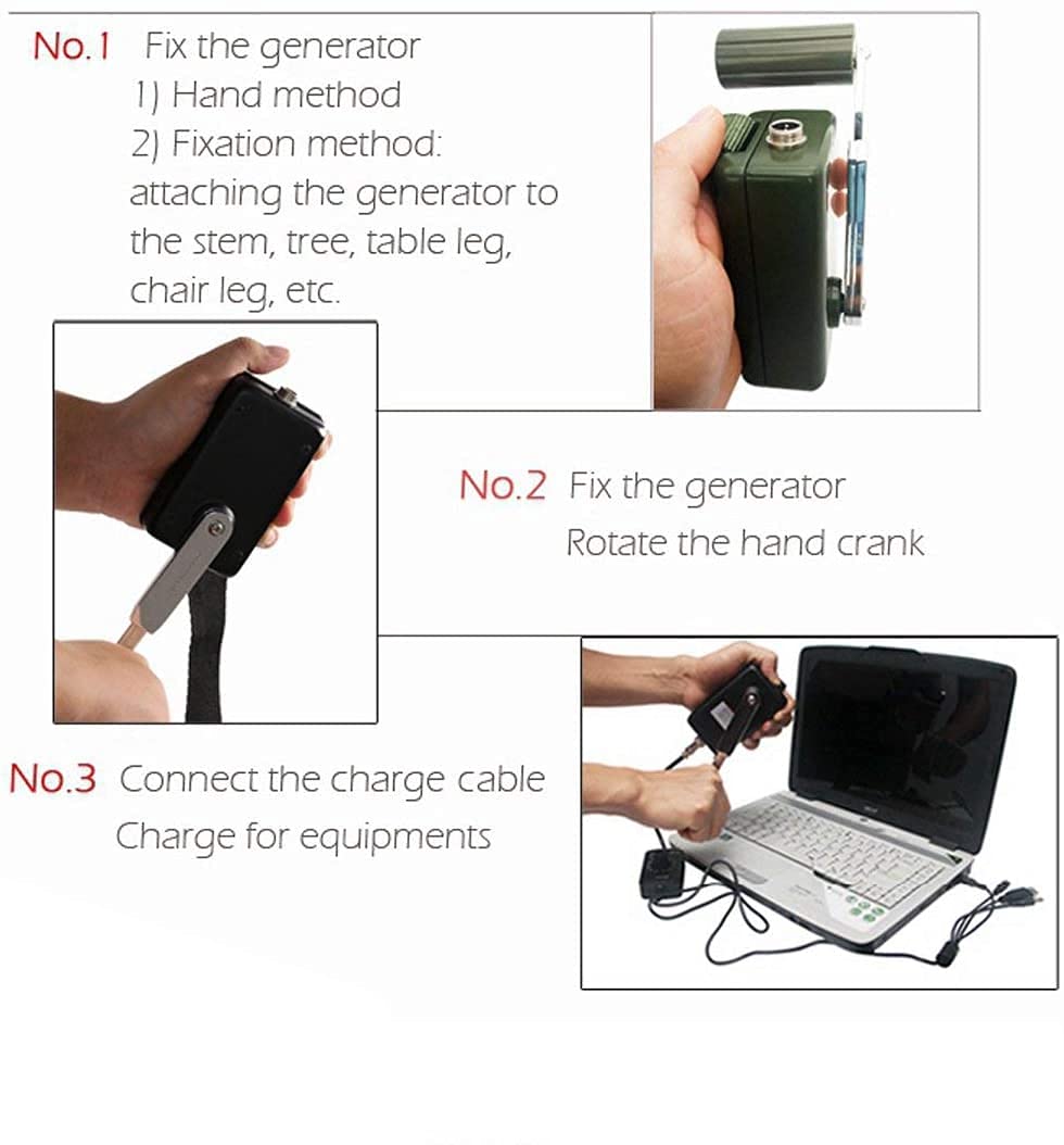 30W Hand Crank Generator with DC Converter - Portable 0-28V Dynamo Charger for Phones, Laptops & Emergency Power - Camping, Outdoor & Off-Grid Use - Black
