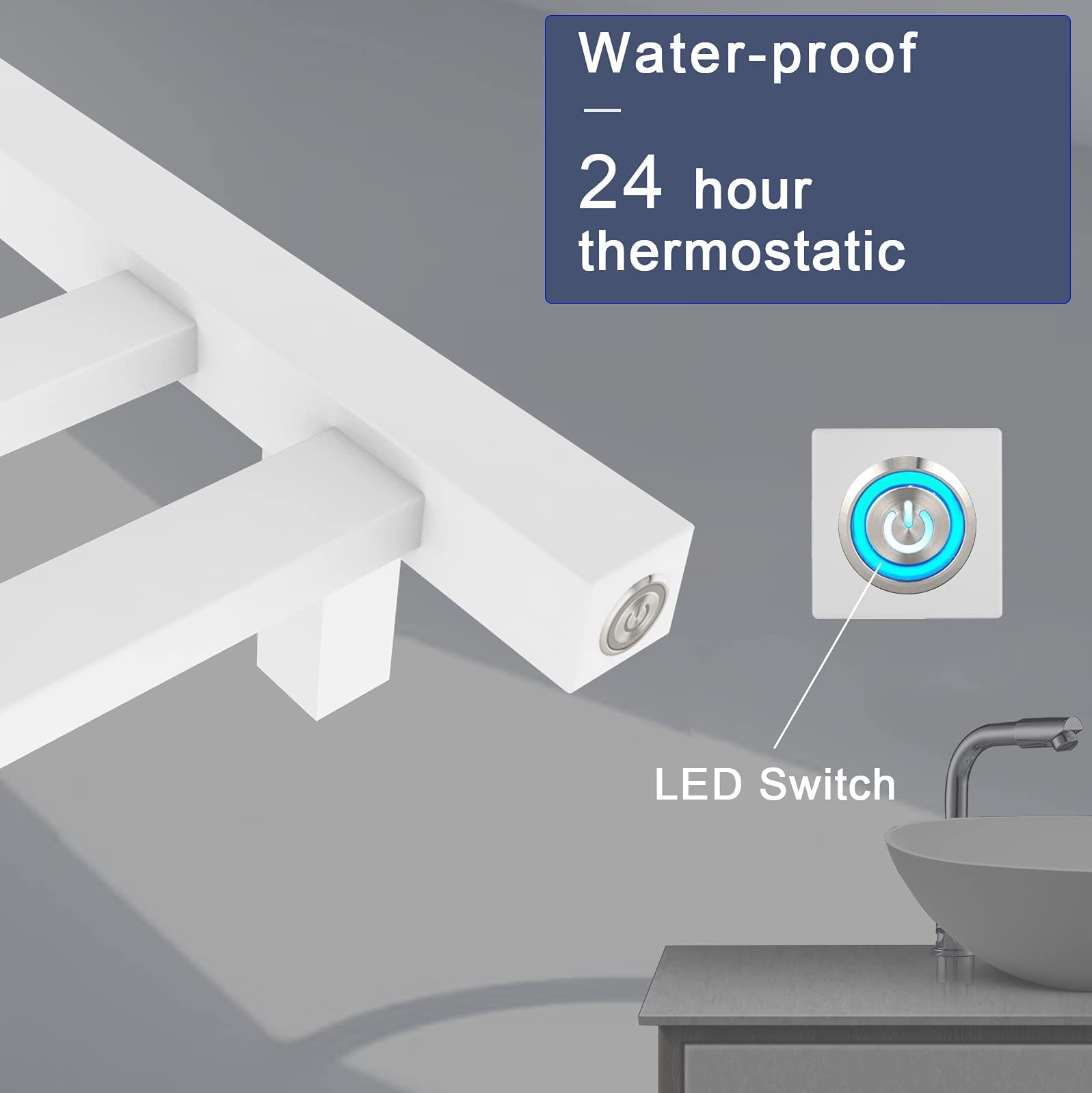 Electric Heated Towel Rack Warmer with Digital Timer - Wall Mounted Bathroom Towel Warmer for Spa, Luxury Hotels & Home Use - Hardwired or Plug-in Installation Options