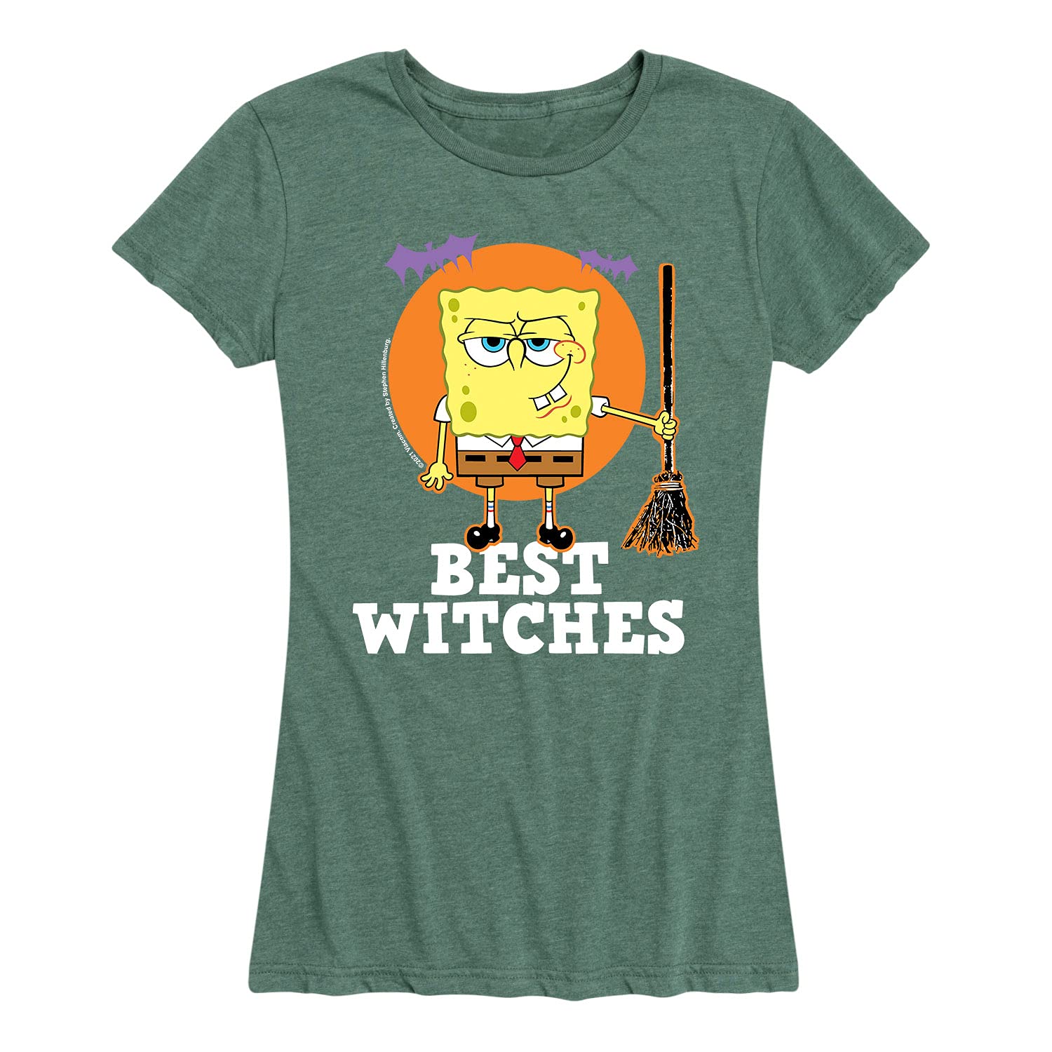 HYBRID APPAREL Women's Spongebob Squarepants Best Witches Graphic T-Shirt - Short Sleeve Casual Tee for Halloween, Cosplay & Funny Outfits