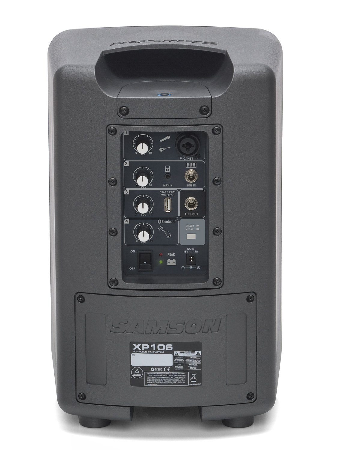 Samson Expedition XP106 Rechargeable Portable PA System with Bluetooth, Wired Handheld Microphone - 1000W Powerful Sound for Outdoor Events, Parties, and Public Speaking (Gray)