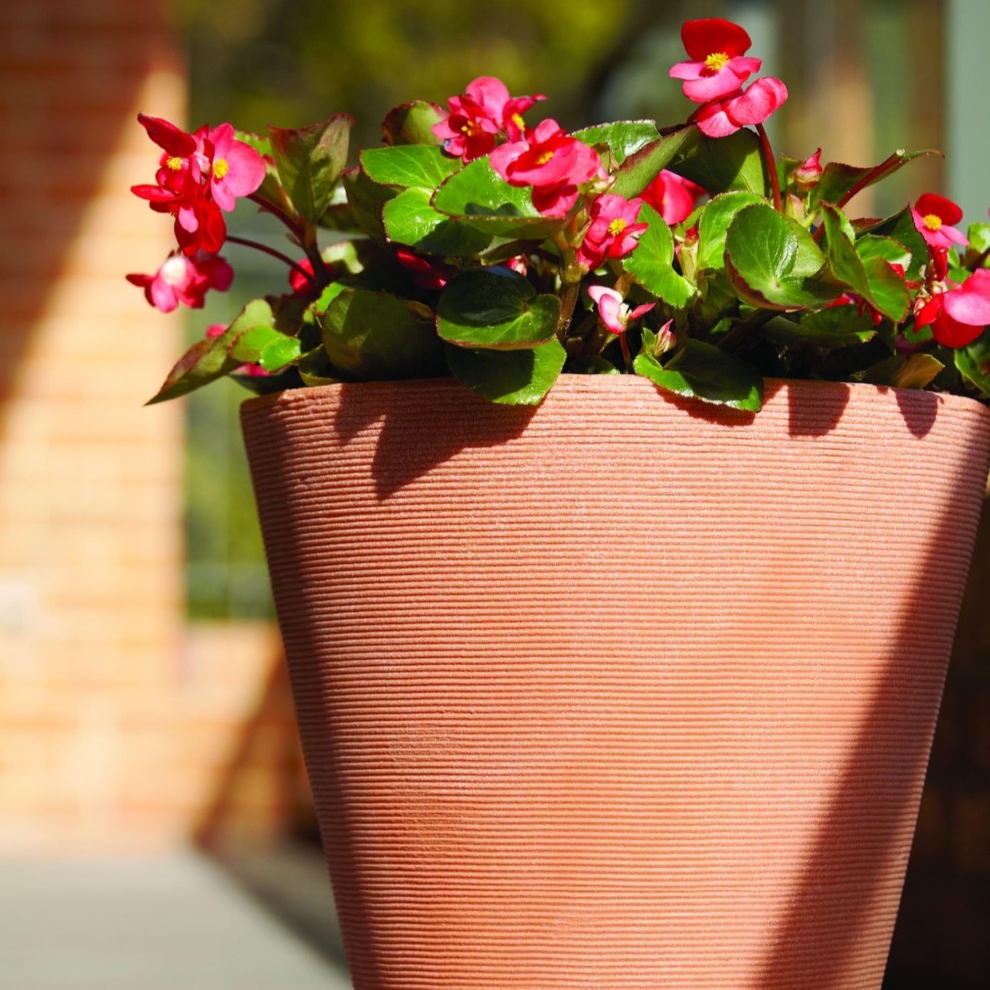 Crescent Garden Madison Planter - 20 Inch Double-Walled Plant Pot in Weathered Terracotta | Indoor/Outdoor Flower Pot for Patio, Garden & Home Decor