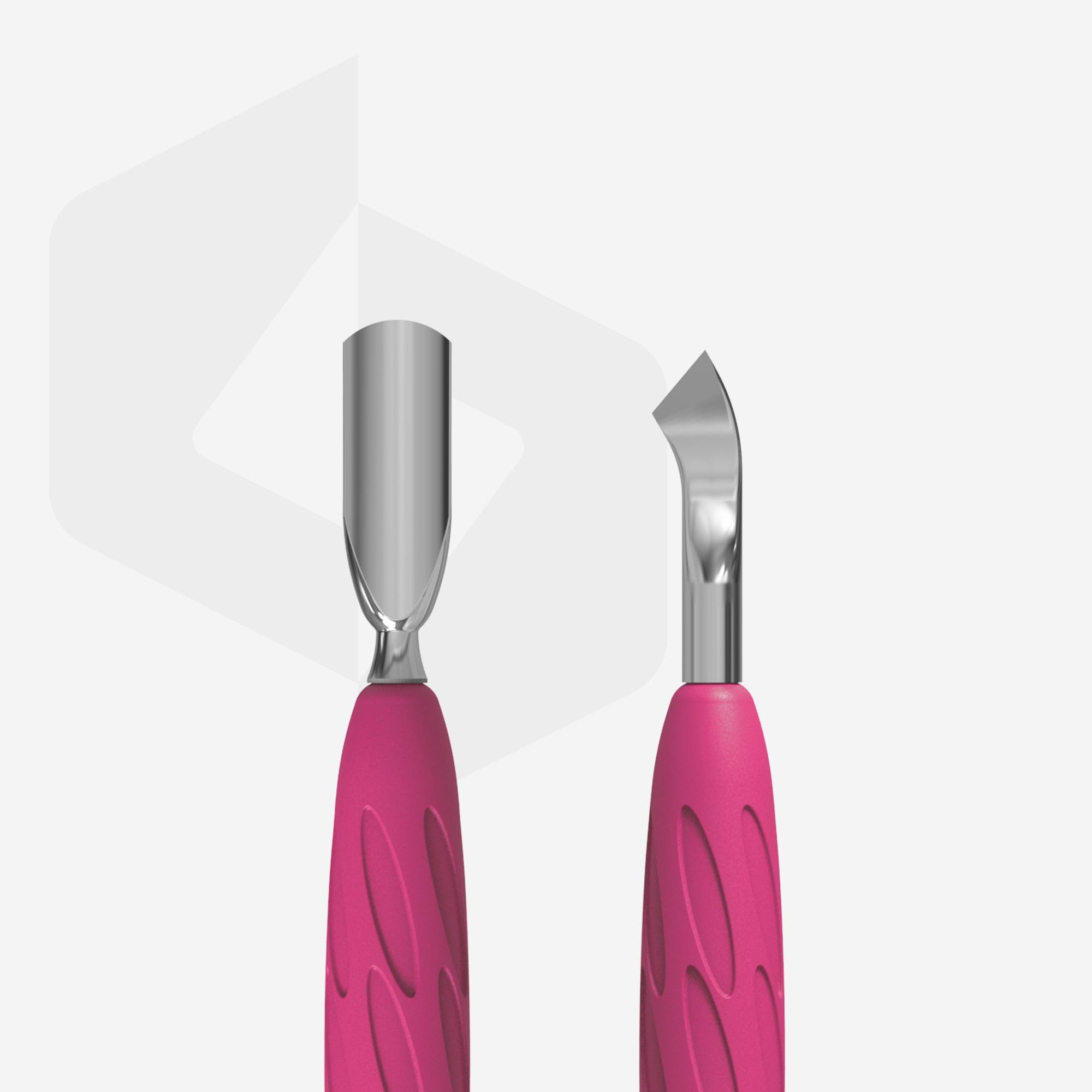 STALEKS PRO by Natury Nails Cuticle Pusher with Silicone Gummy Handle - Stainless Steel UNIQ 10/4.2 - Professional Nail Care Tool for Manicure & Pedicure at Home or Salon