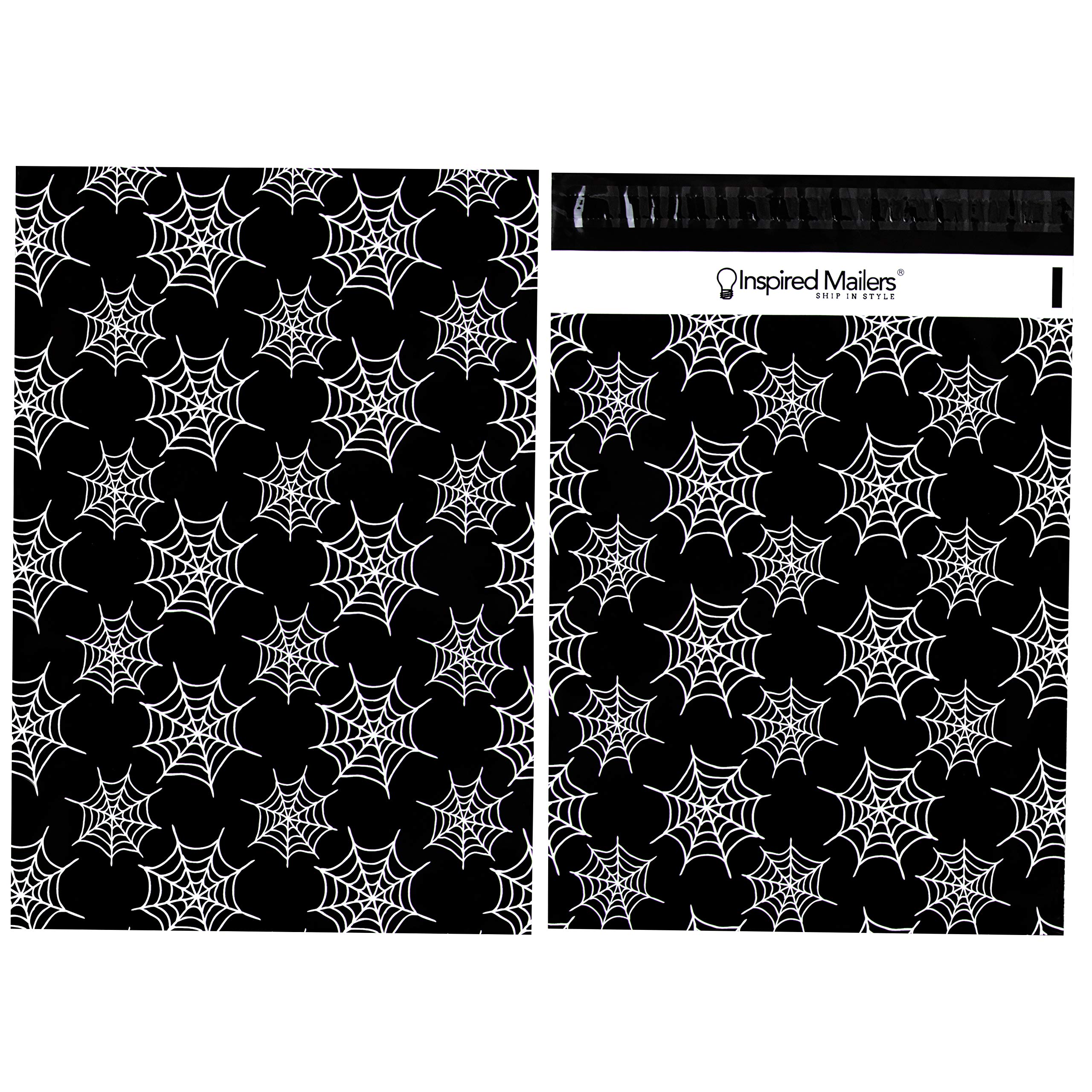 Halloween Poly Mailers 10x13 - 100 Pack Spiderweb Design Shipping Bags for Ecommerce, Gift Wrapping & Party Favors | Durable Mailing Envelopes for Halloween Decorations & Online Stores
