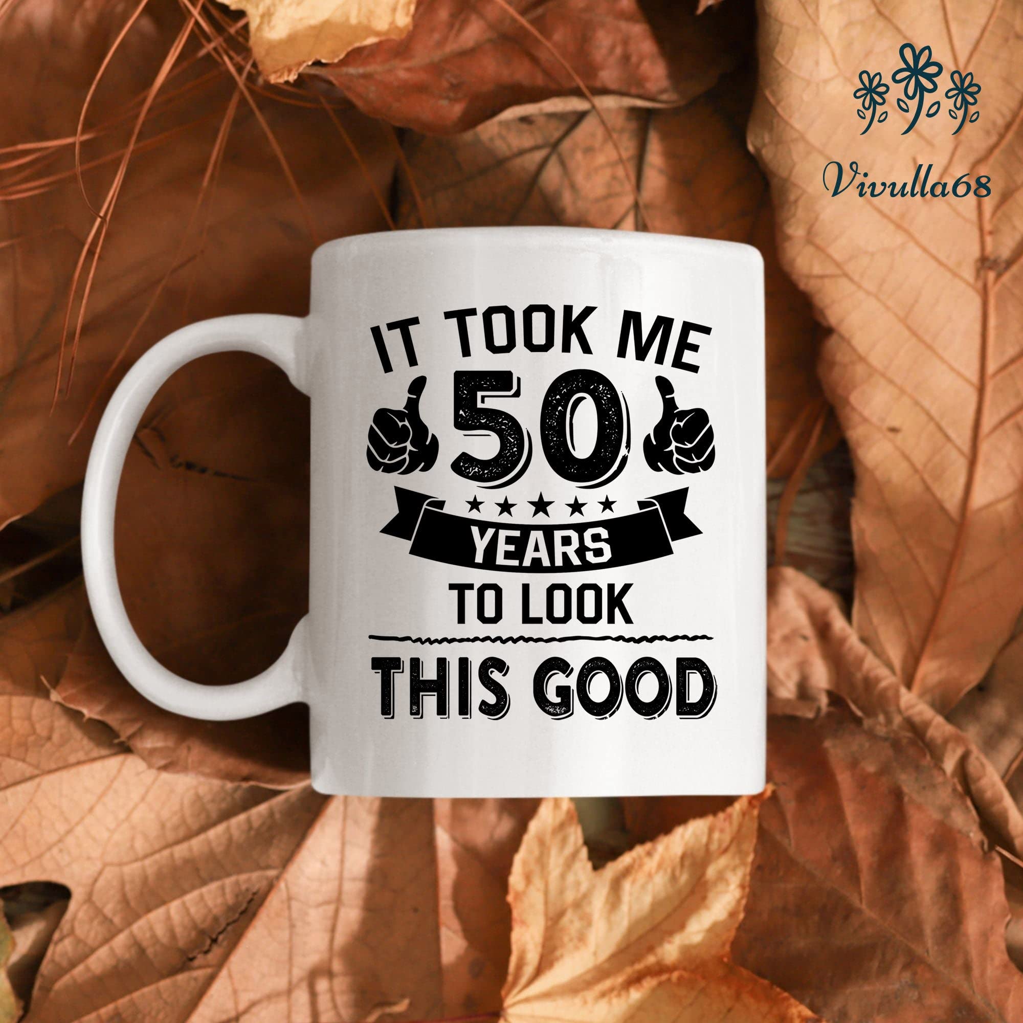 Vivulla68 Funny 50th Birthday Gifts for Women & Men - Novelty 50th Birthday Coffee Mugs with Humorous Sayings - Perfect 50 Year Old Birthday Gift Idea for Him or Her - Great for Office Use, Retirement Parties & Milestone Celebrations