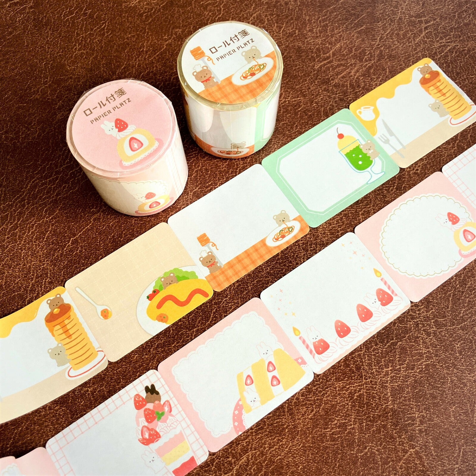 Bunny Strawberry Sticky Notes Roll - Adhesive Memo Pad for Office, School & Home Organization - Cute Kawaii Stationery Supplies