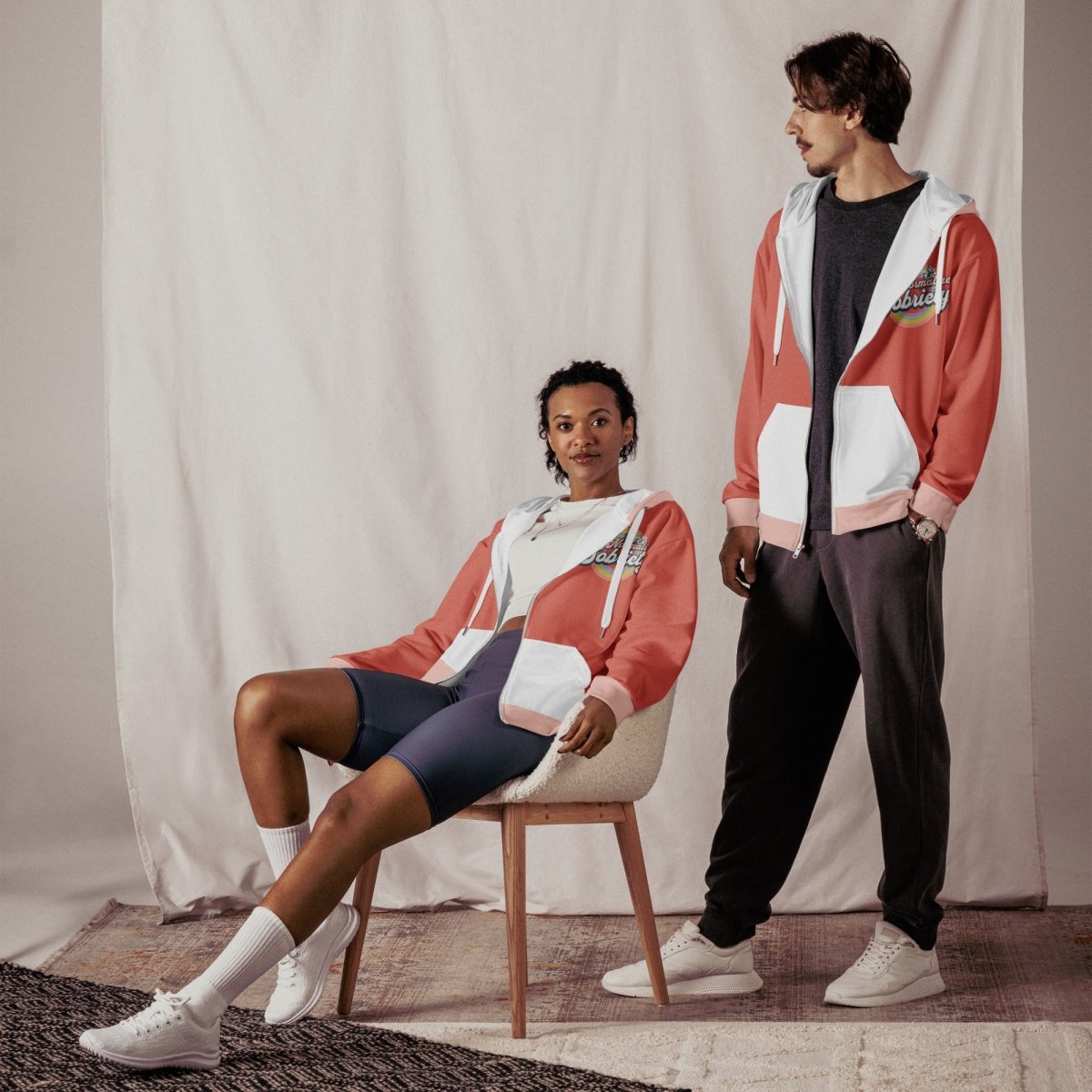 Normalize Sobriety Unisex Zip Hoodie - Comfortable & Stylish Pullover for Men & Women - Perfect for Casual Wear, Gym, and Everyday Outfits