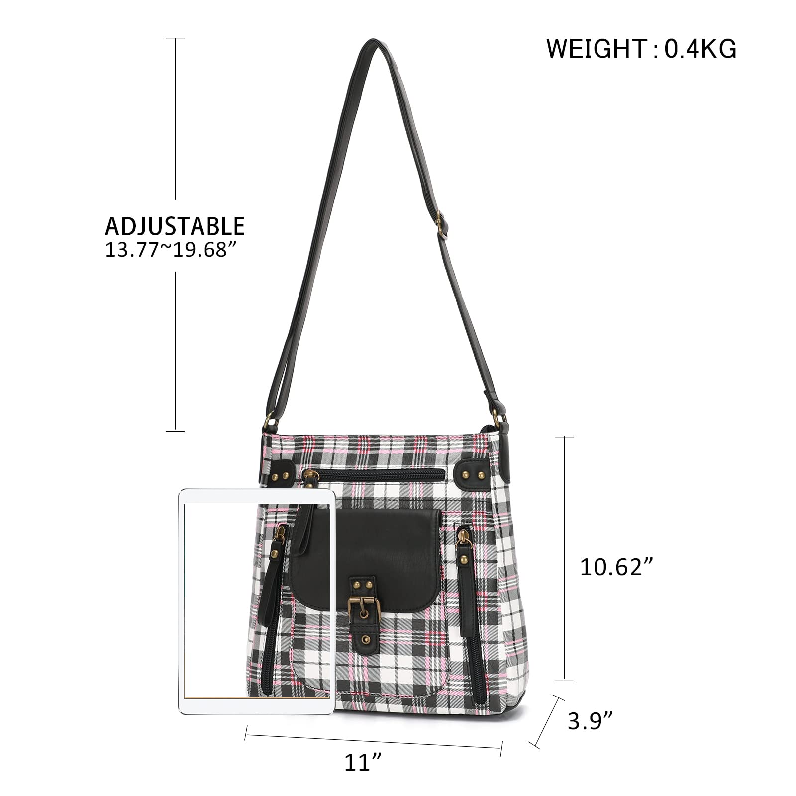 KL928 Women's Crossbody Bag with Multiple Pockets - Medium PU Leather Shoulder Purse for Everyday Use, Travel & Shopping