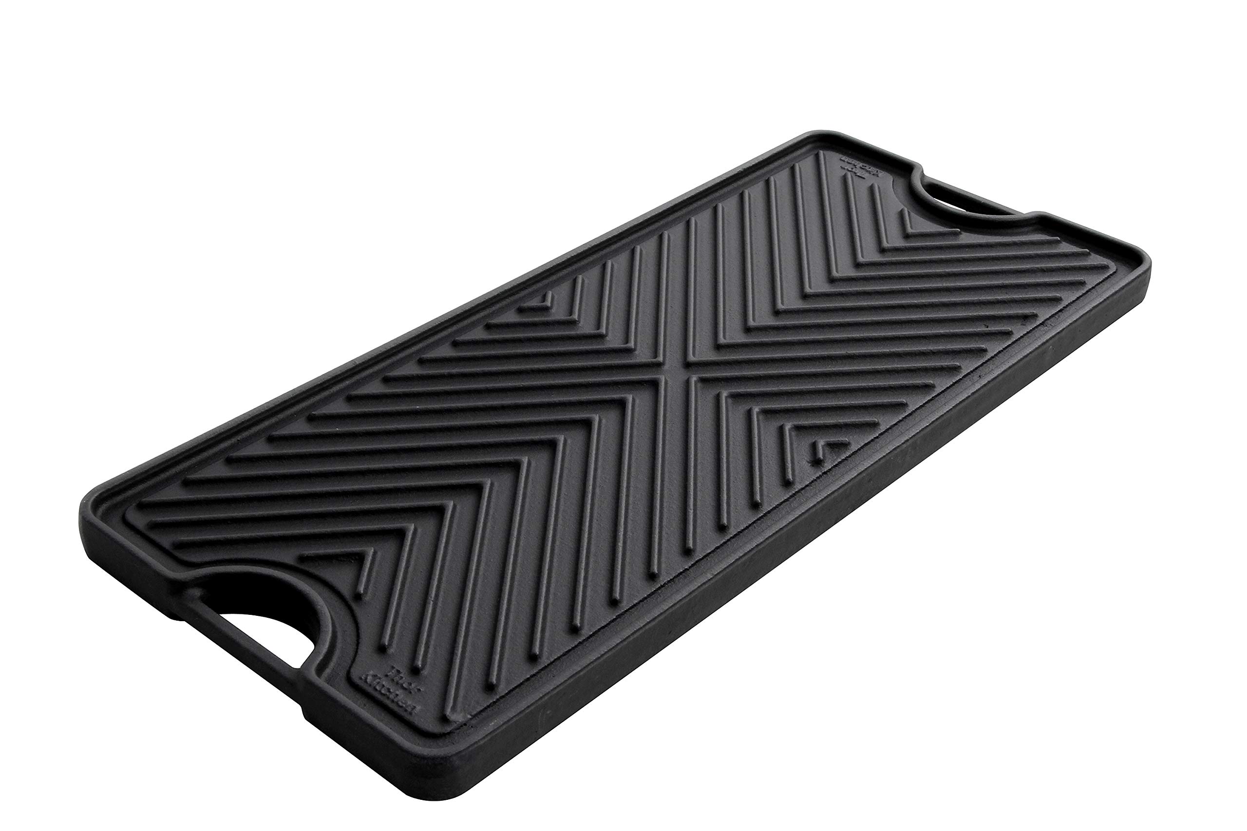THOR Kitchen RG1022 Cast Iron Double Burner Griddle - Heavy Duty BBQ Grill Plate for Stovetop & Outdoor Cooking - Perfect for Camping, Backyard BBQs & Restaurant Style Meals